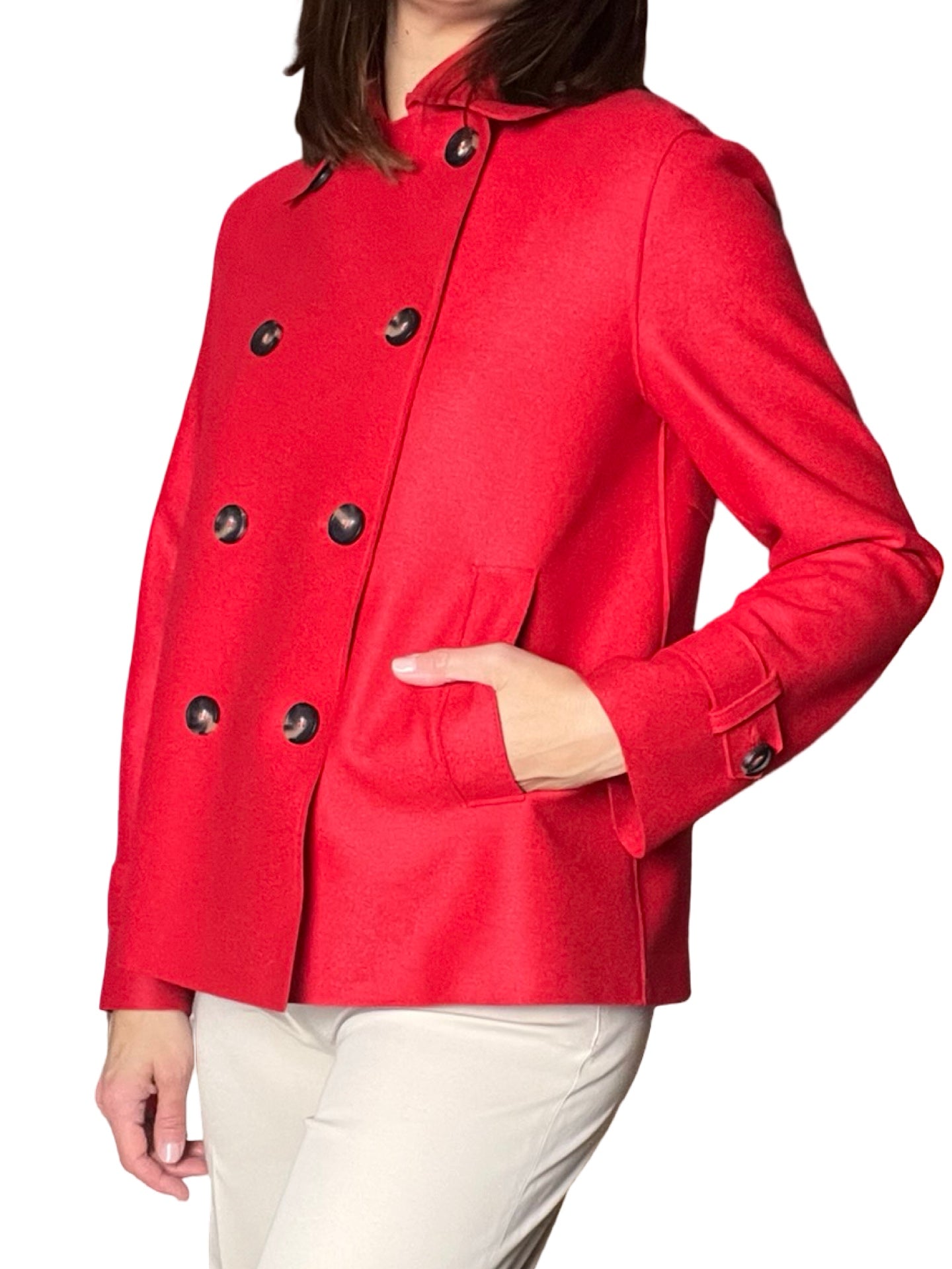 Giacca Harris Wharf London Trench in lana rossa