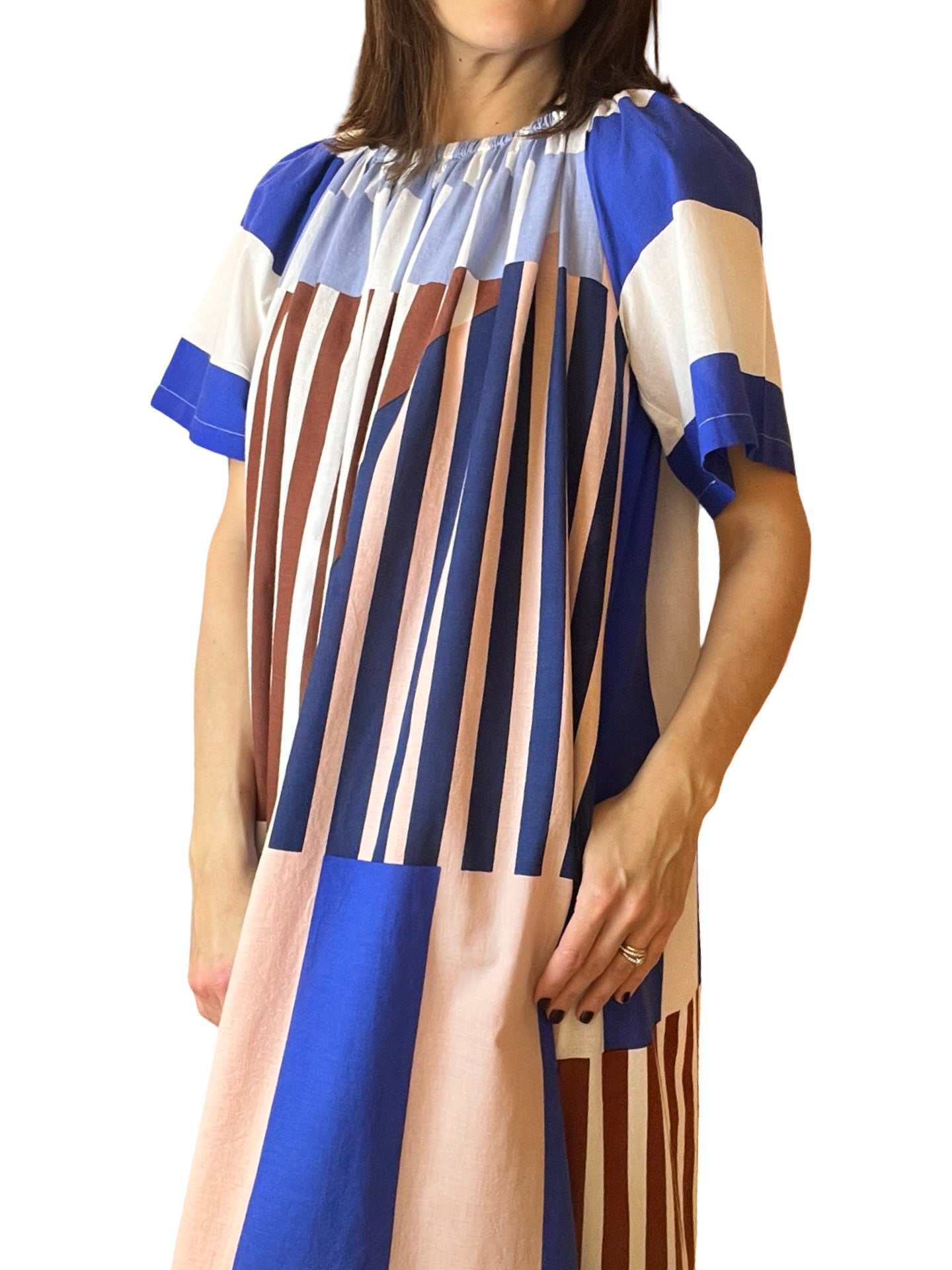 Vestido Mapoésie Rayas Cuello Barca