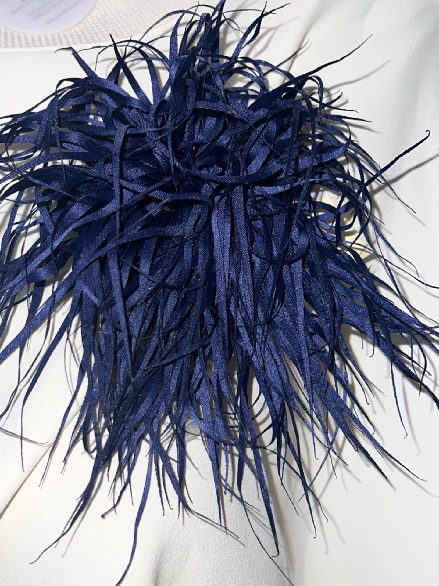 Broche Il Baco Da Seta Flor Flecos Azul Marino