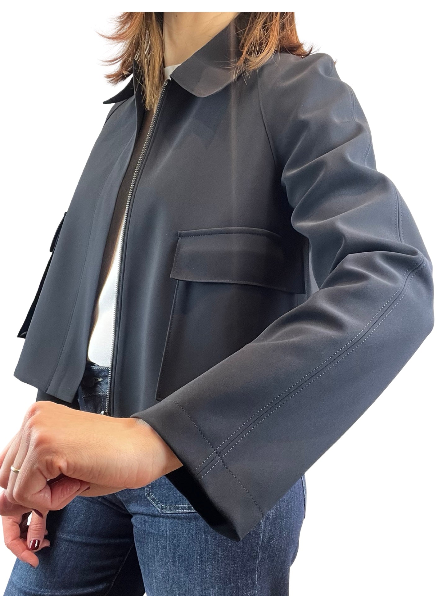 Cazadora Harris Warf London Cropped Raglan Negro