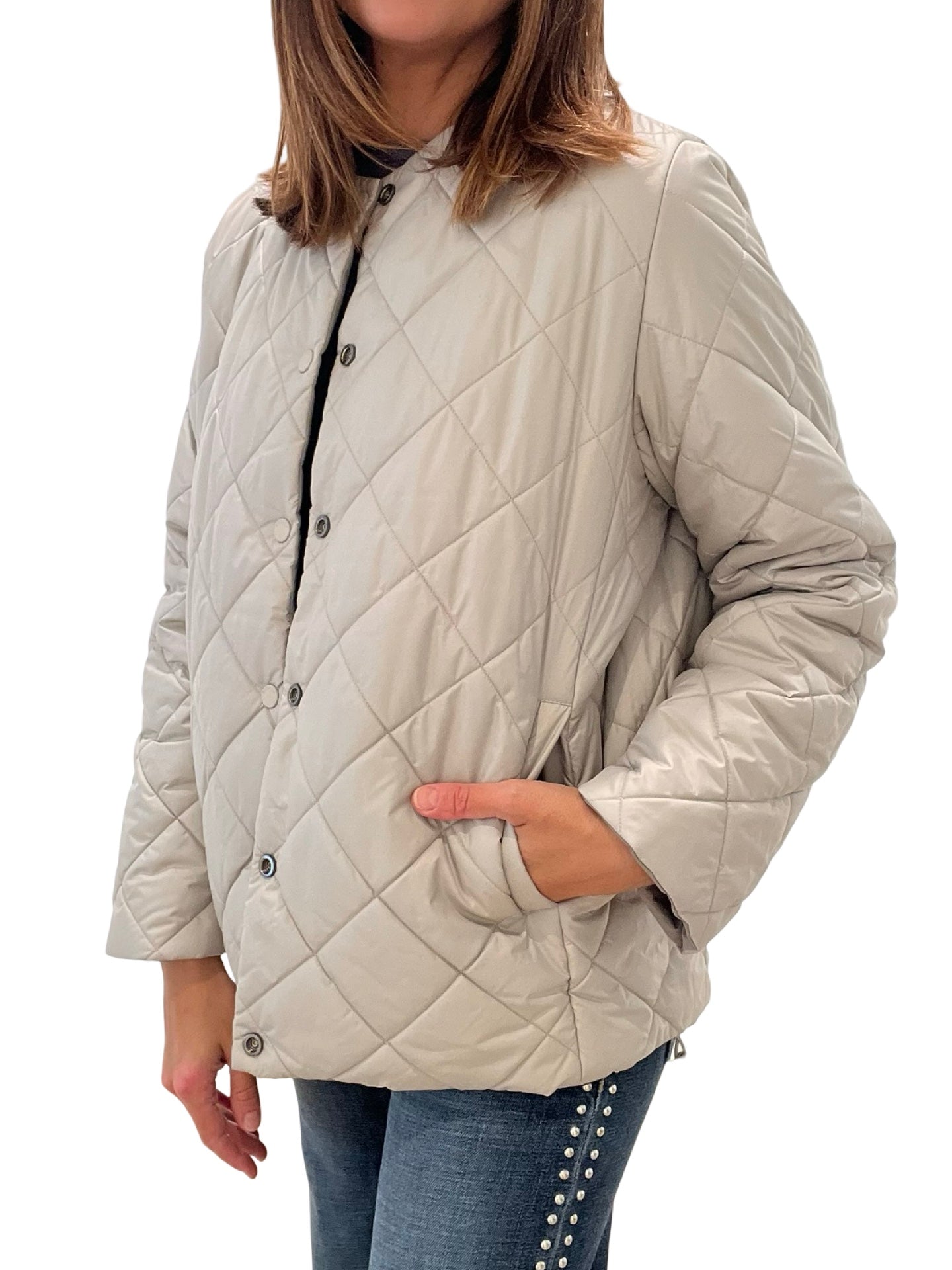 Chaqueta Ecoalf Plumas Bufanda Topo Reversible