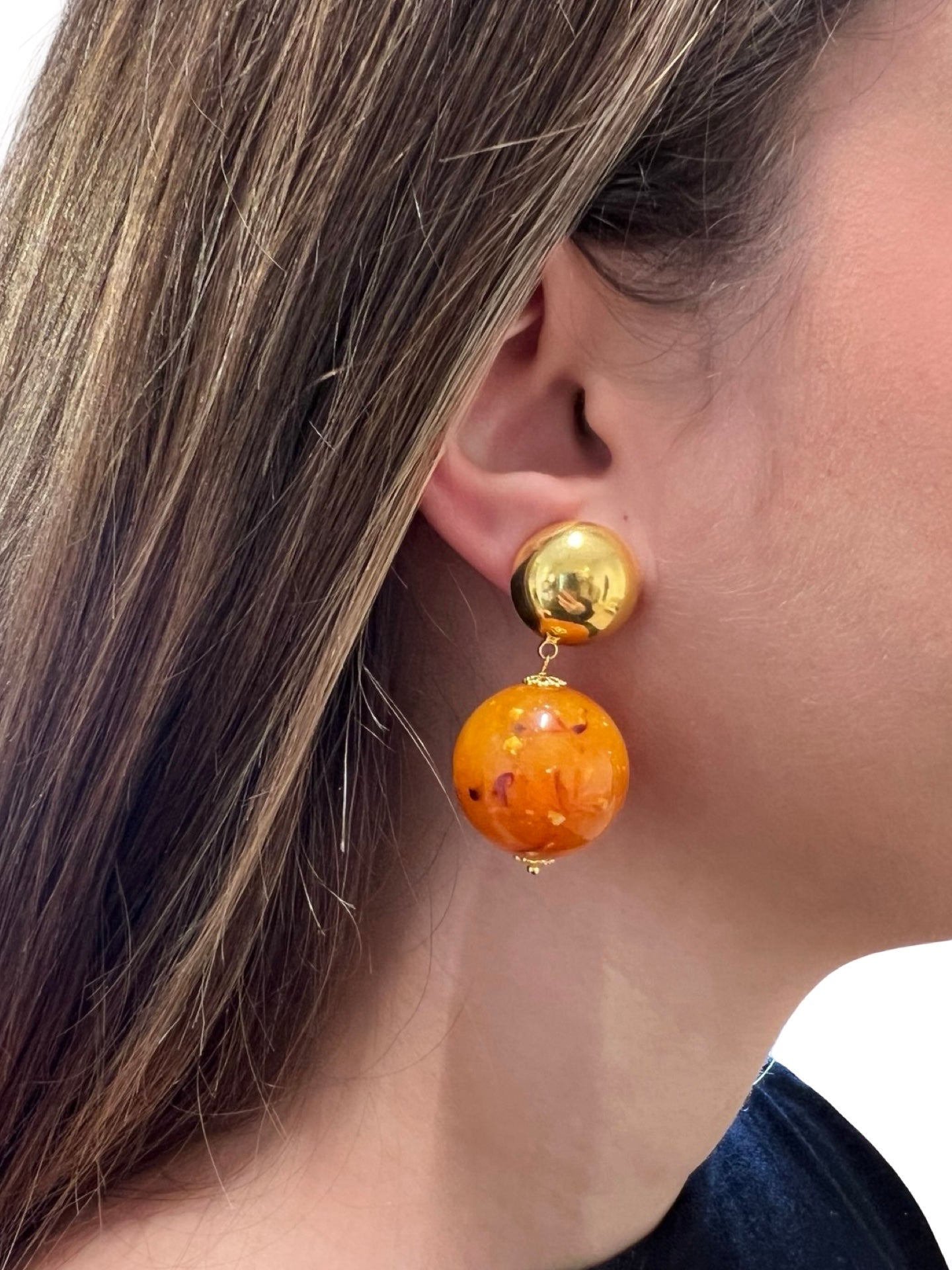 Pendientes Fabrizio Marcantelli Bola Caramelo Clip