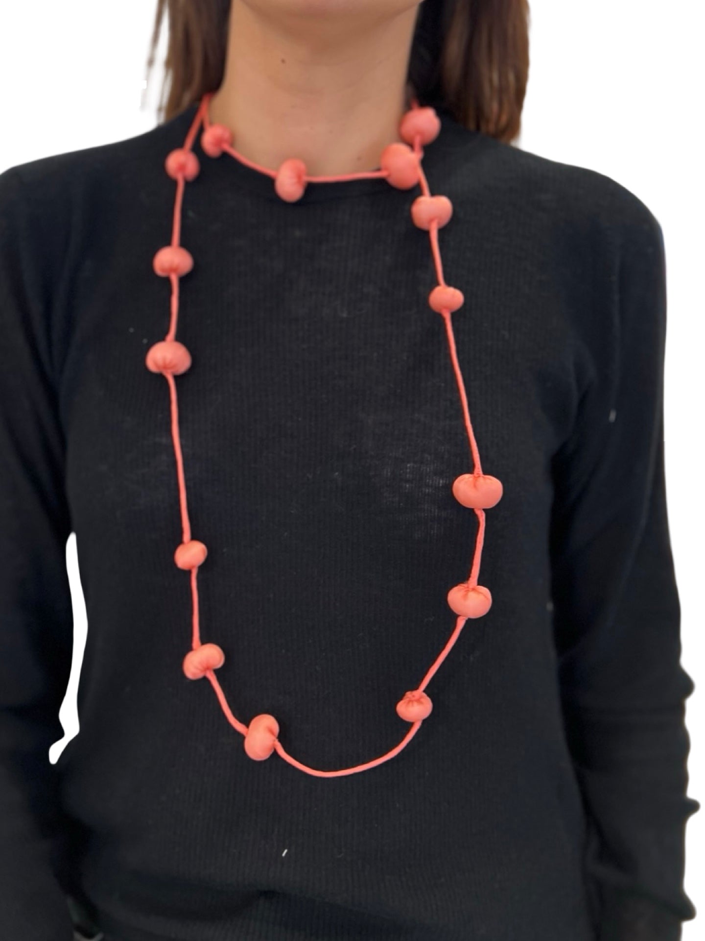 Collana Il Baco Da Seta Palline di seta di salmone bozzolo