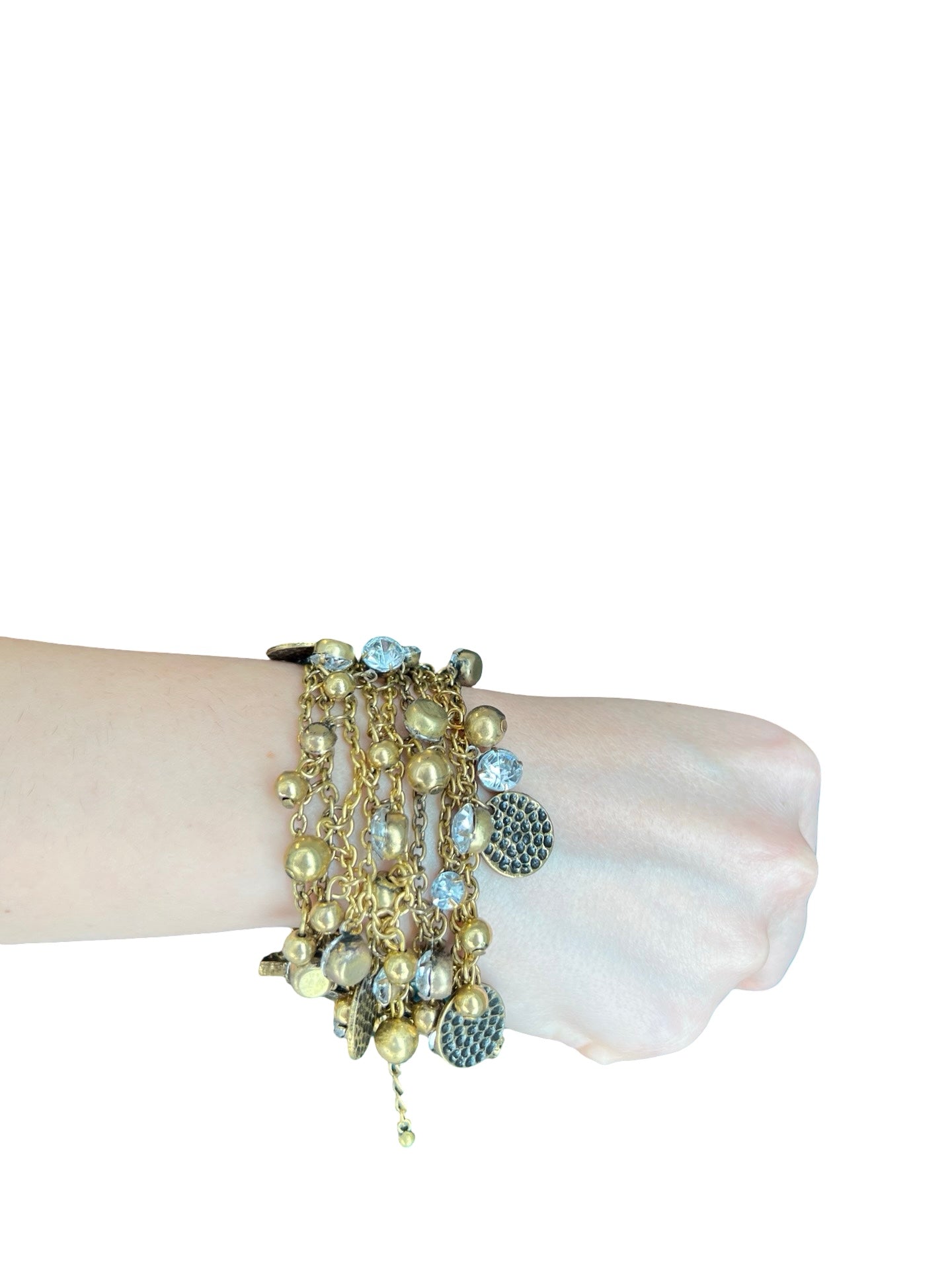 Bracciale Il Baco Da Seta Catene Medaglie E Pietre Argento