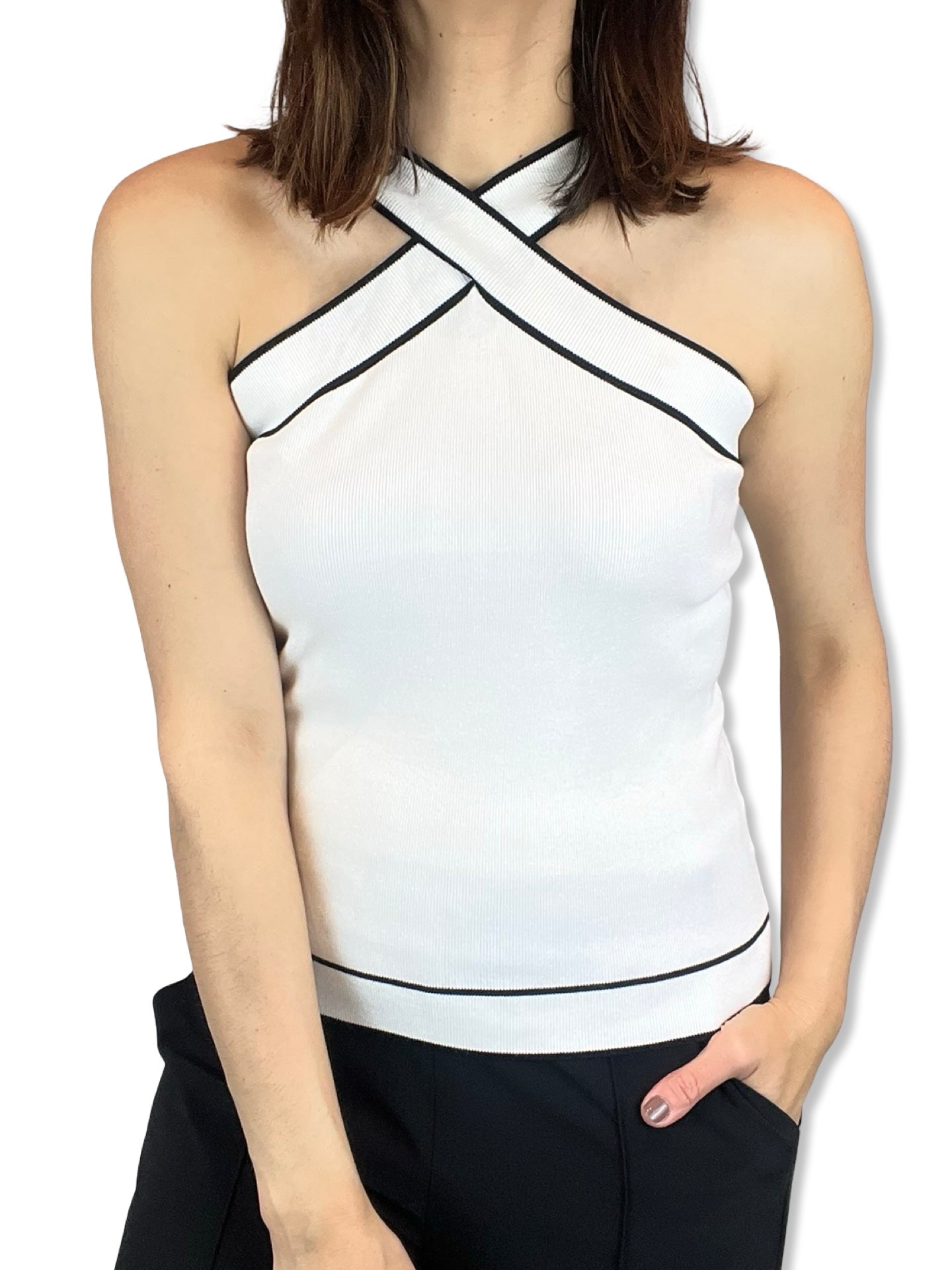 Paisie Top with Crossed Straps