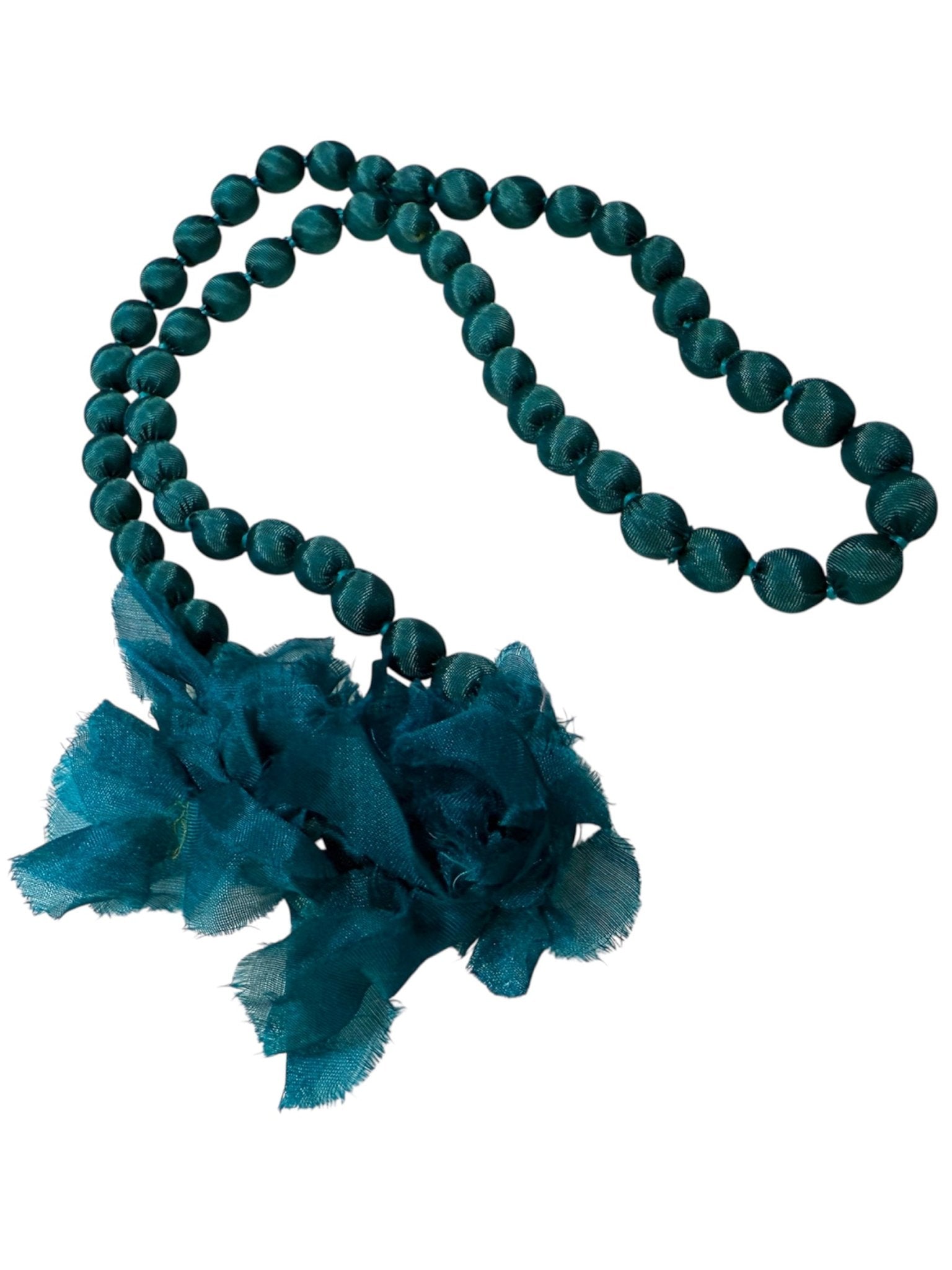 Collier Il Baco Da Seta Boules de soie Doan Flor Petrolio