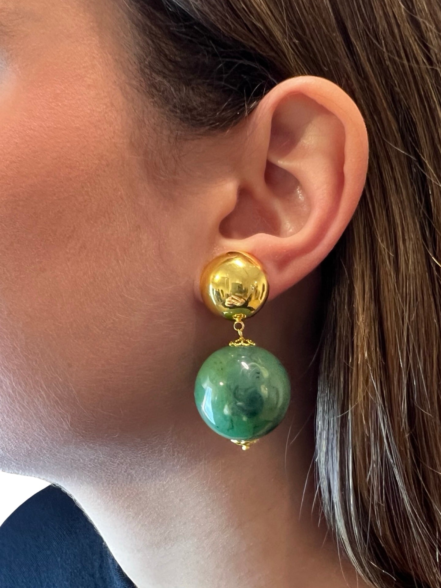 Pendientes Fabrizio Marcantelli Bola Clip Verde