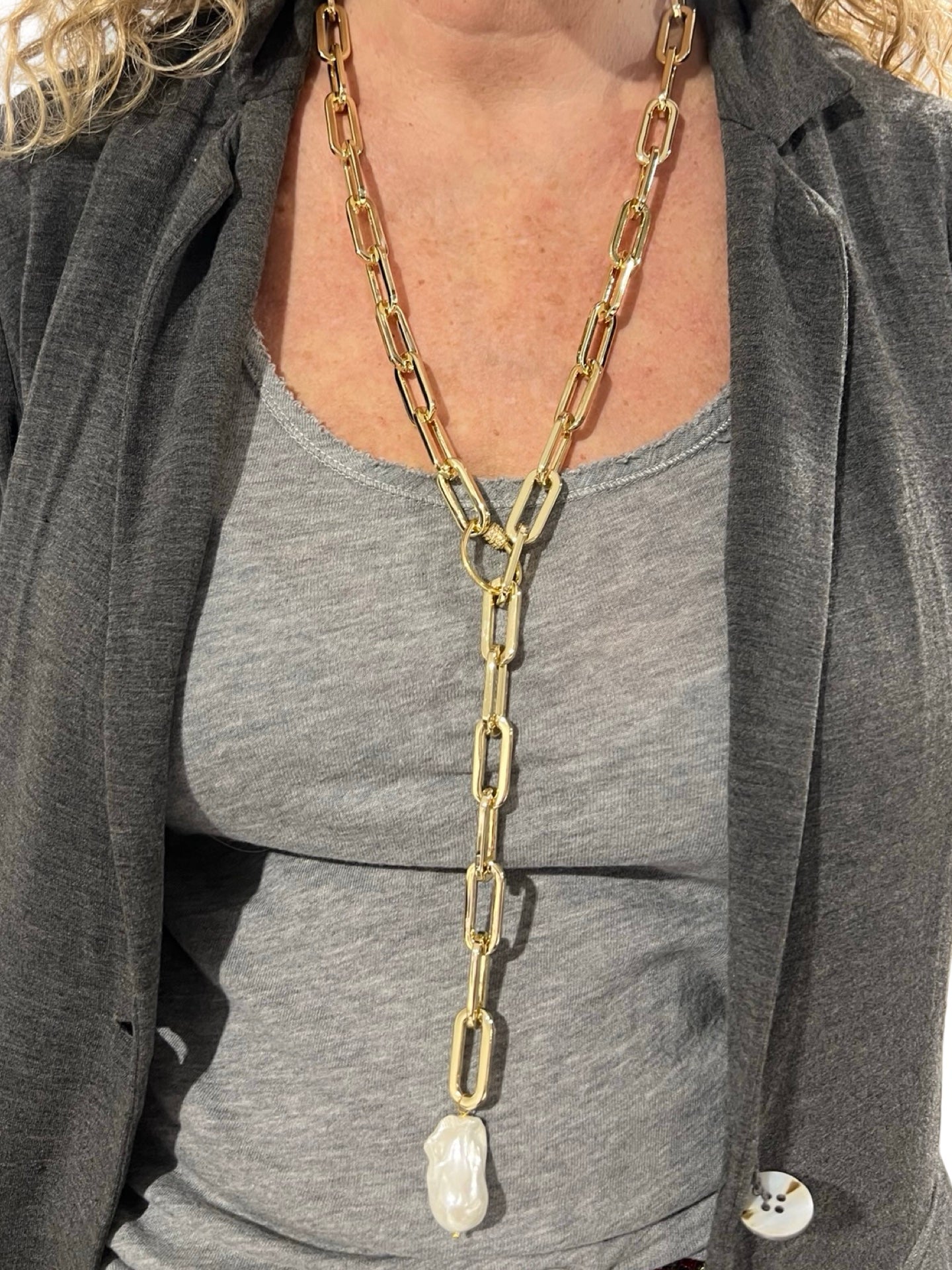 Collar Fabrizio Marcantelli Cadena Piedra Perla