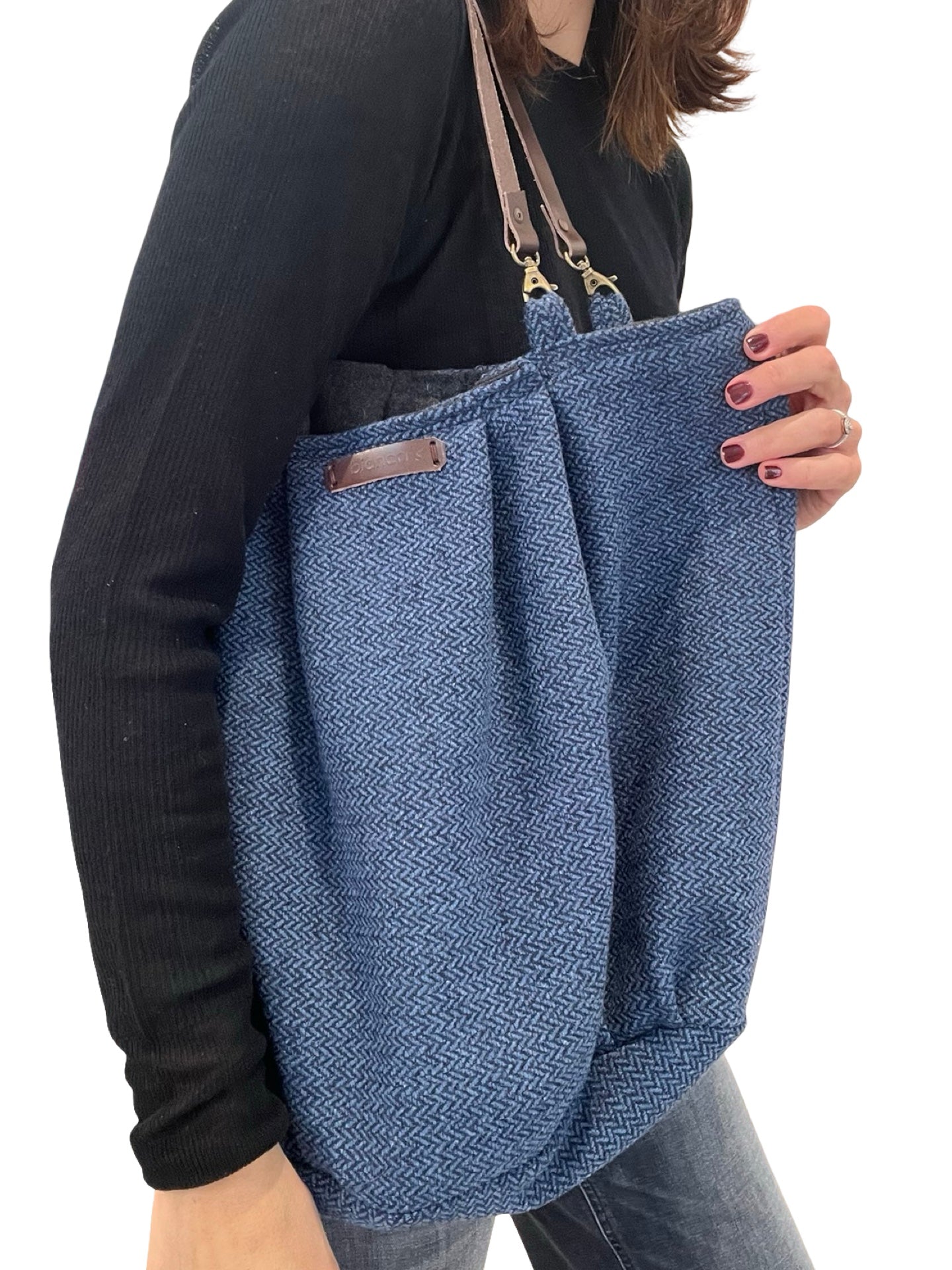 Borsa con punte blu di Bianca