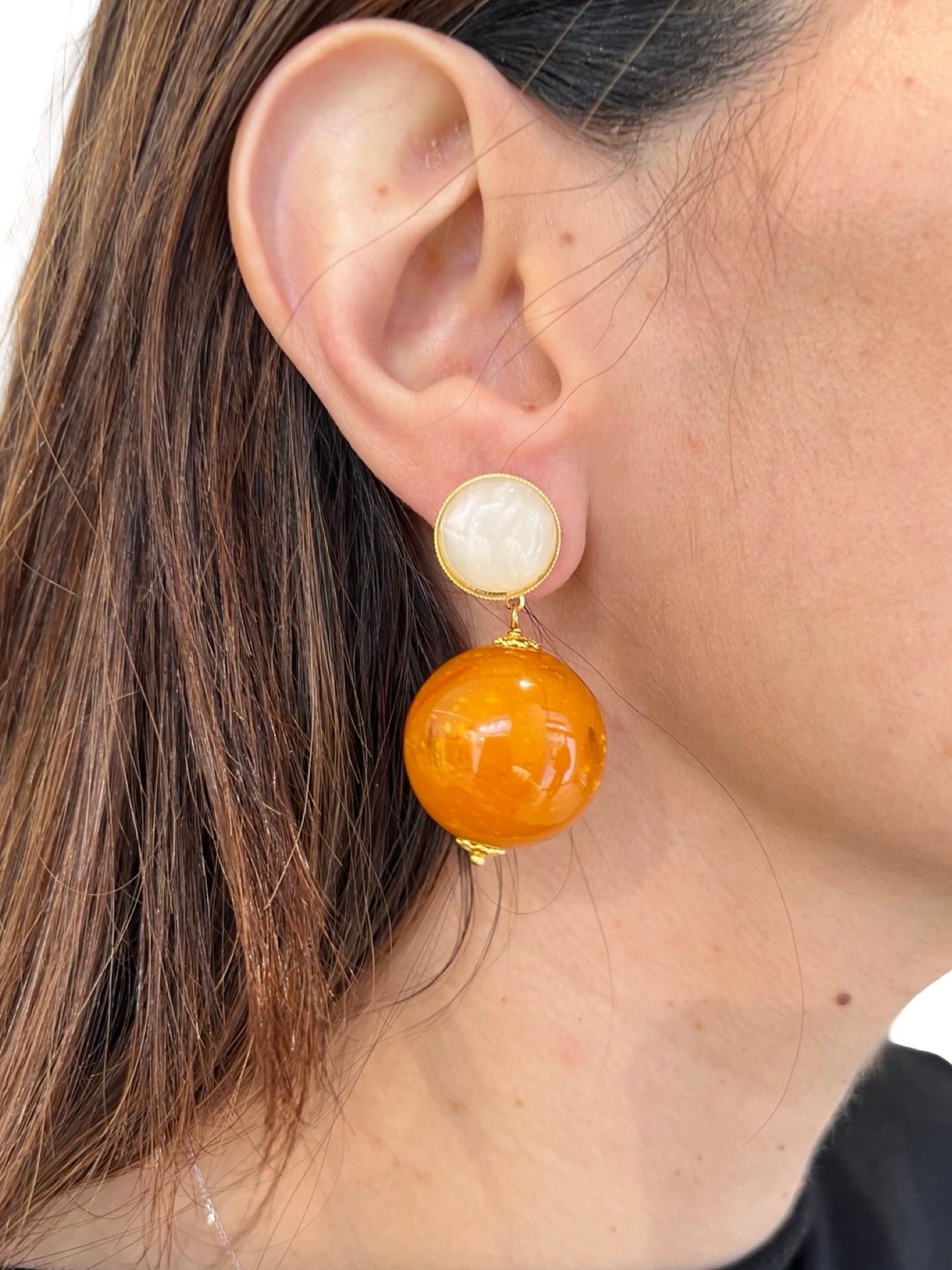 Pendientes Fabrizio Marcantelli Bola Caramelo MP