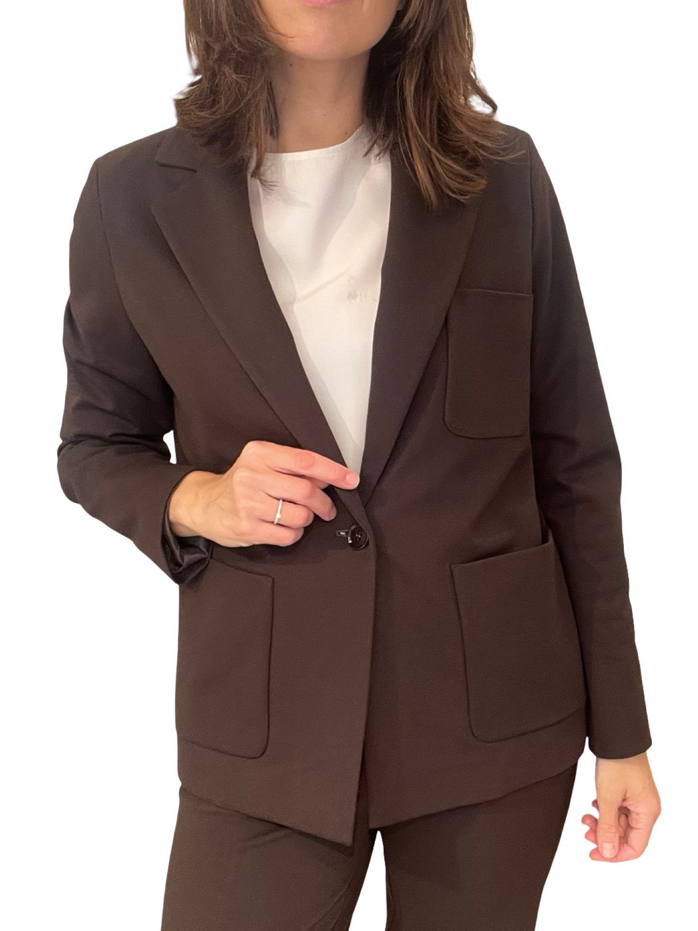 Blazer Adele Larga Bolsillos