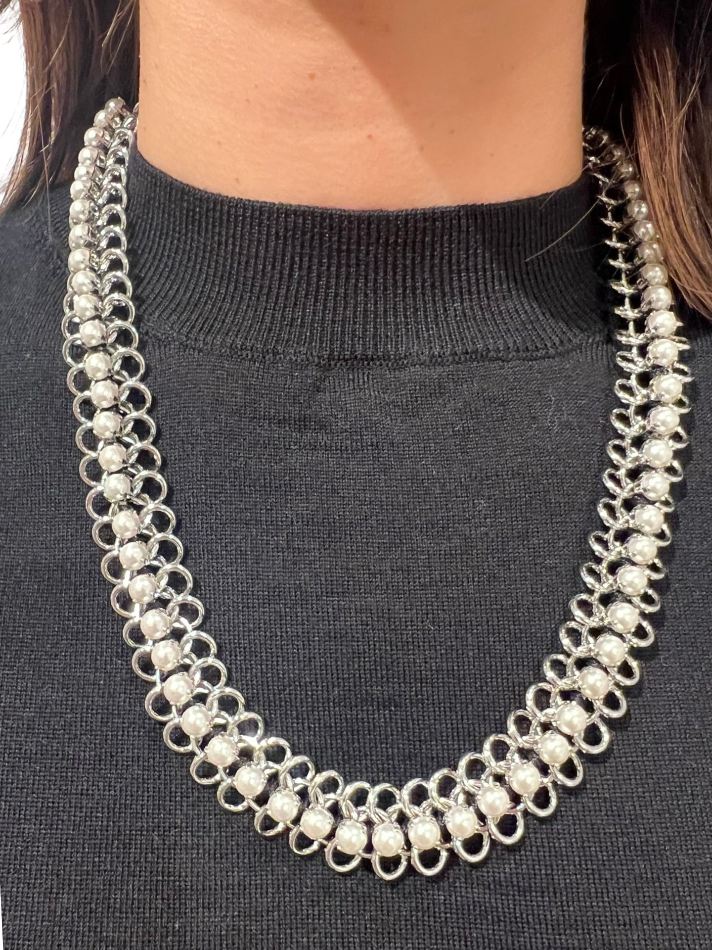 Collar Liviana Conti Metal y Perlas