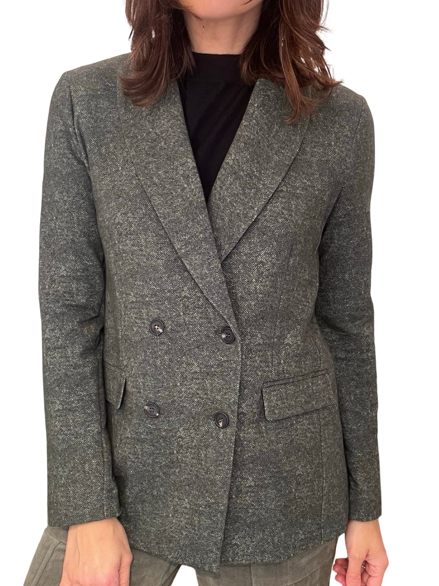 Blazer Goodmatch Tweed Cruzada Verde