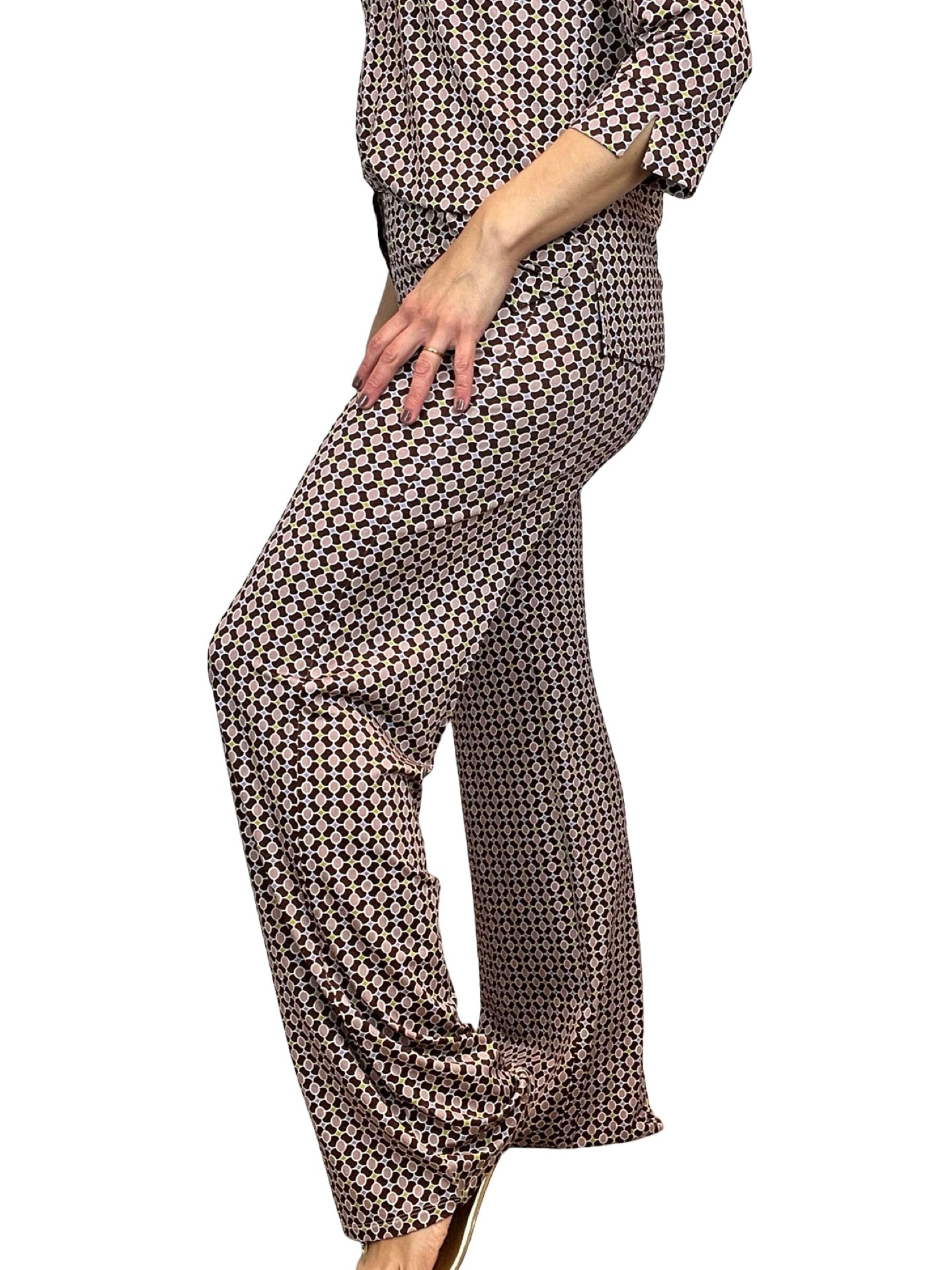 Pantalon Monika Varga Circulos Rombo Marron