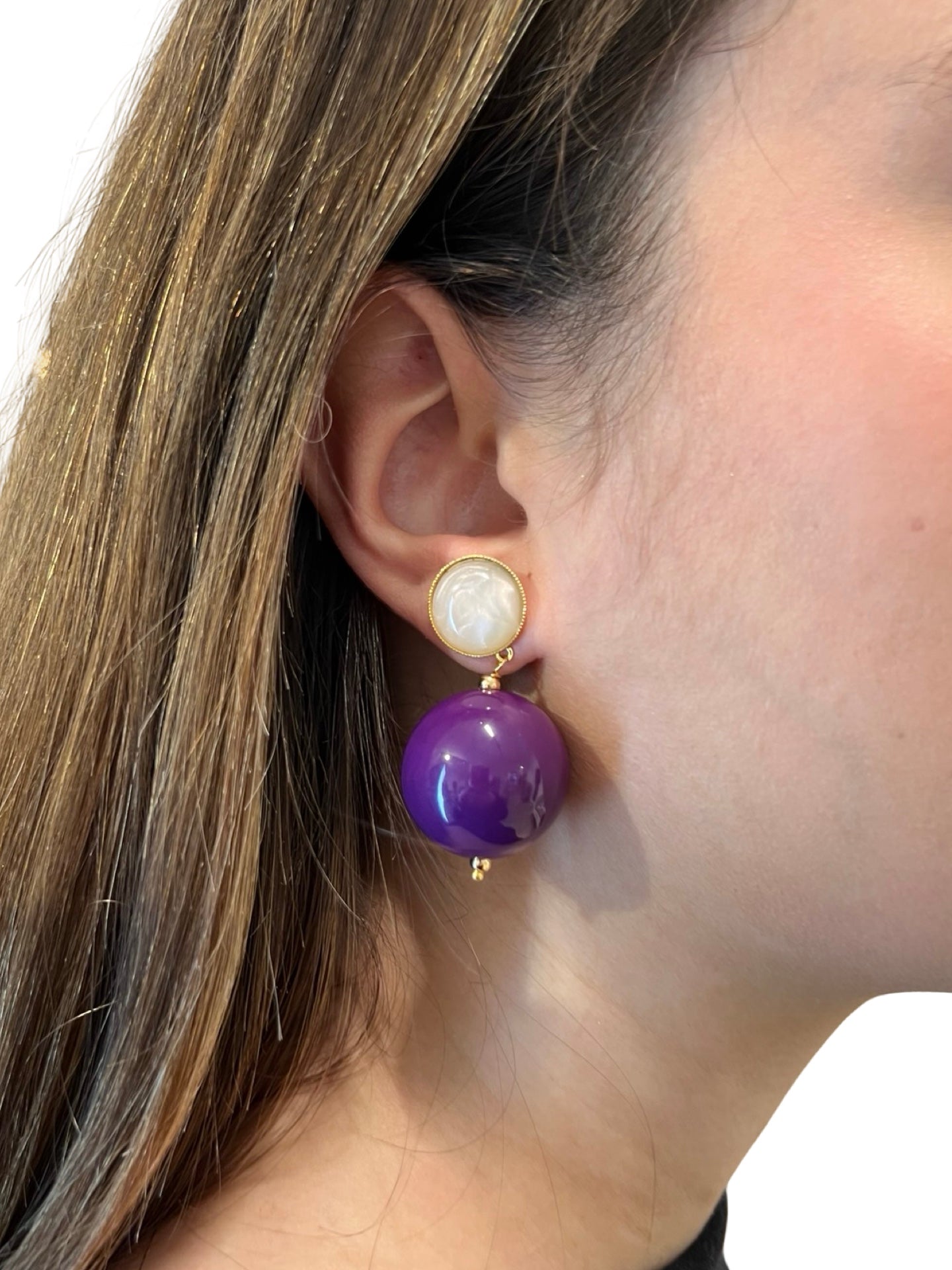 Pendientes Fabrizio Marcantelli Bola Morado MP