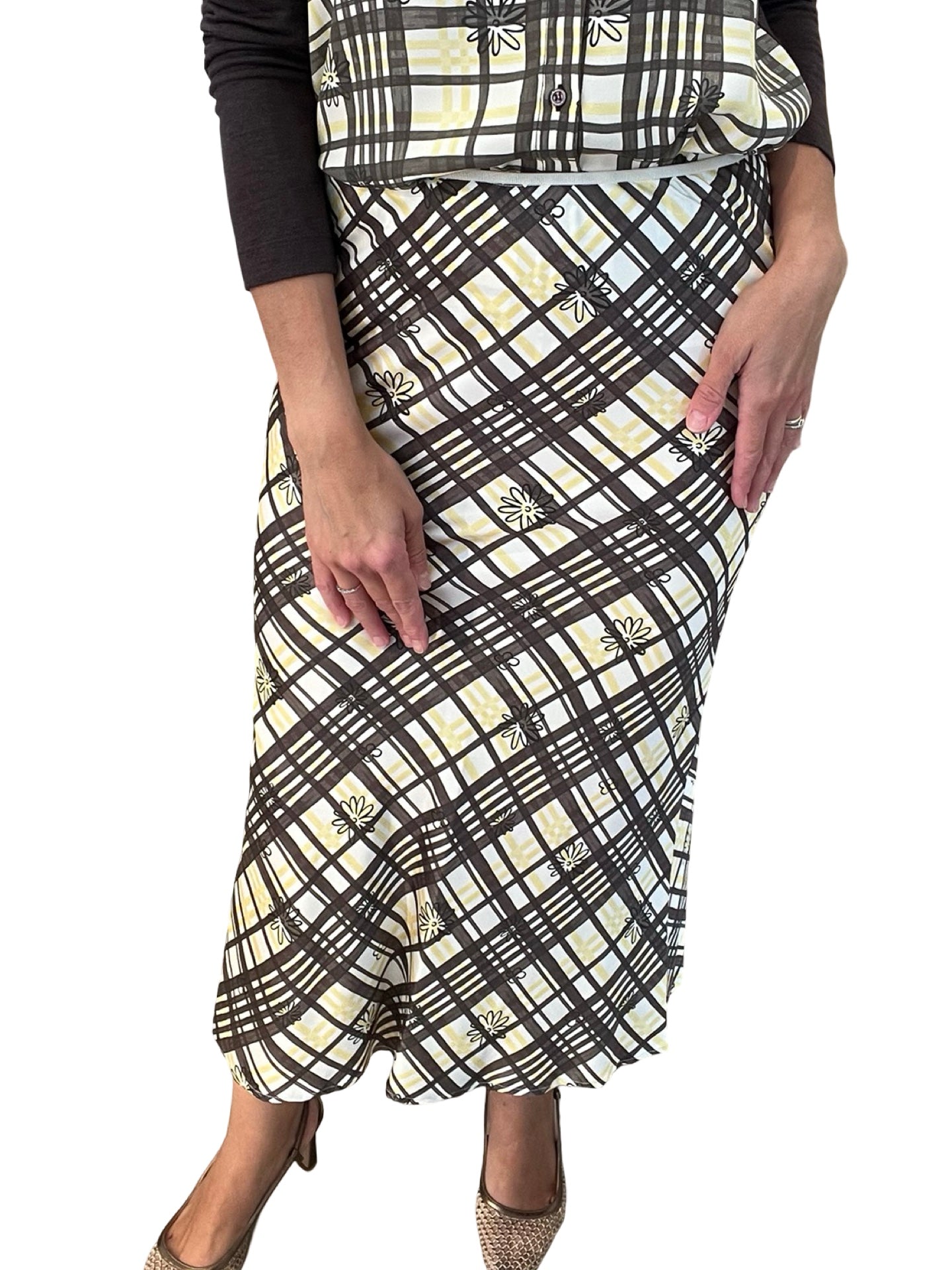 Jupe Whyci Milano à carreaux et fleurs