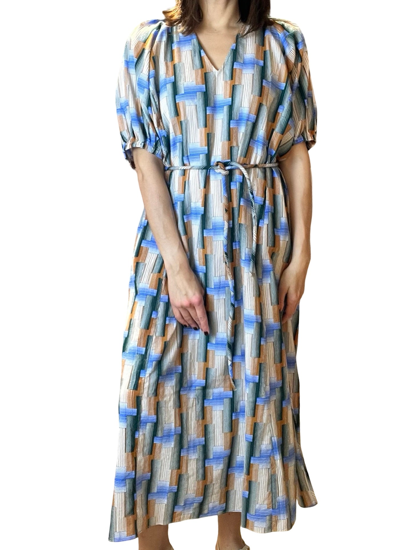 Vestido Mapoésie Estampado Geométrico C.Pico