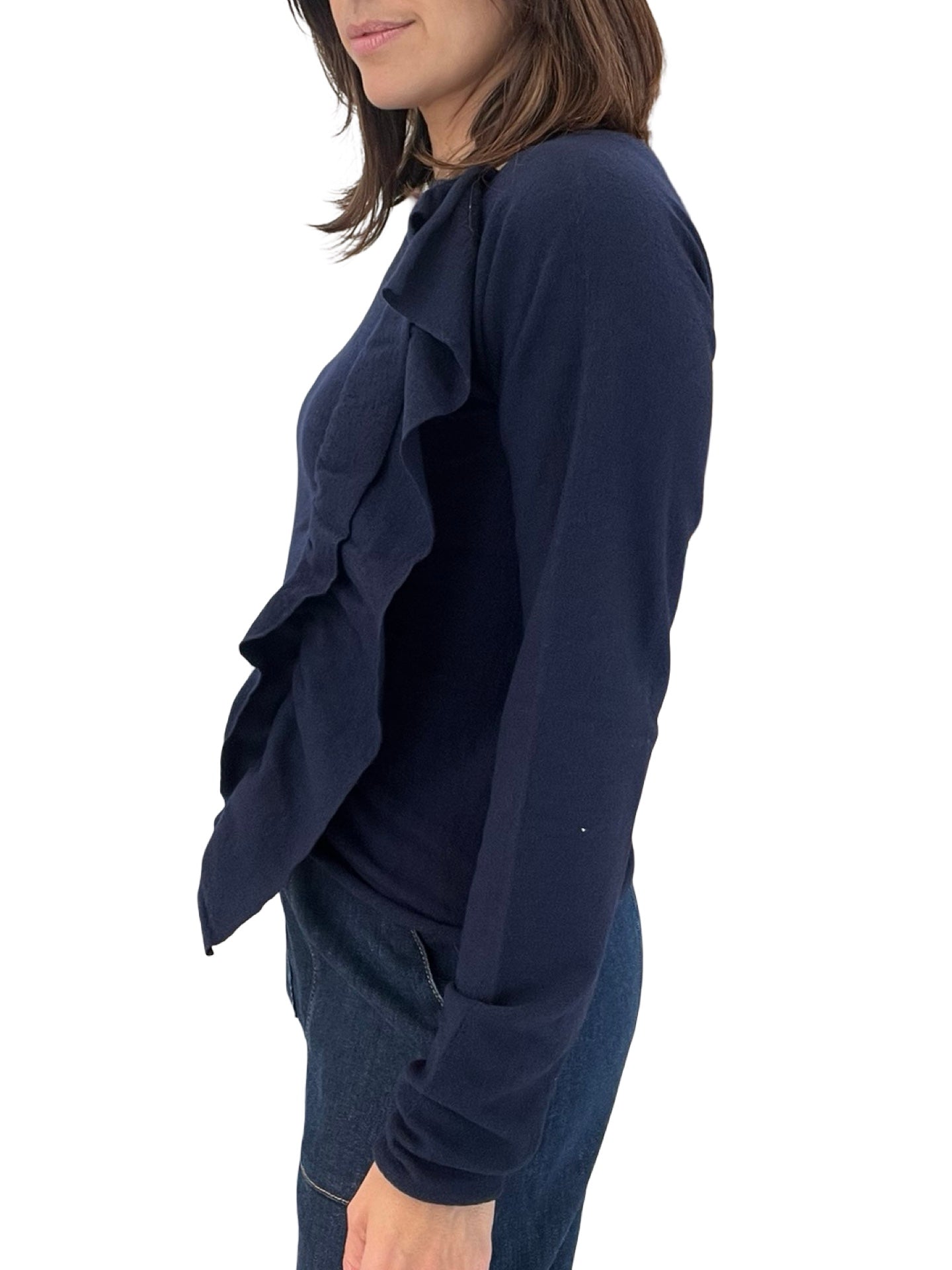 Conti Lightweight Sweater Ruffles on the Side