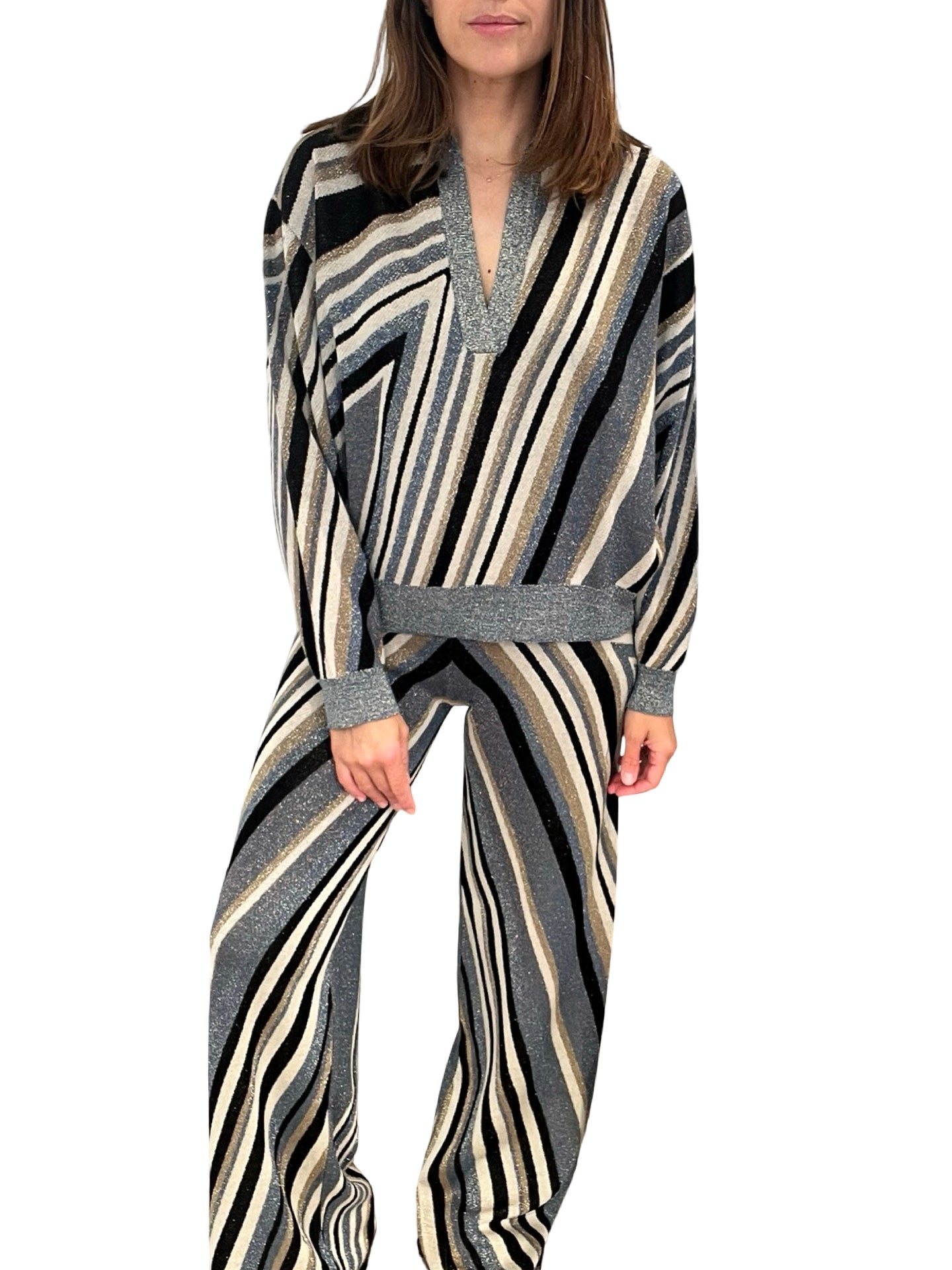 Polo Akep in lurex Blu