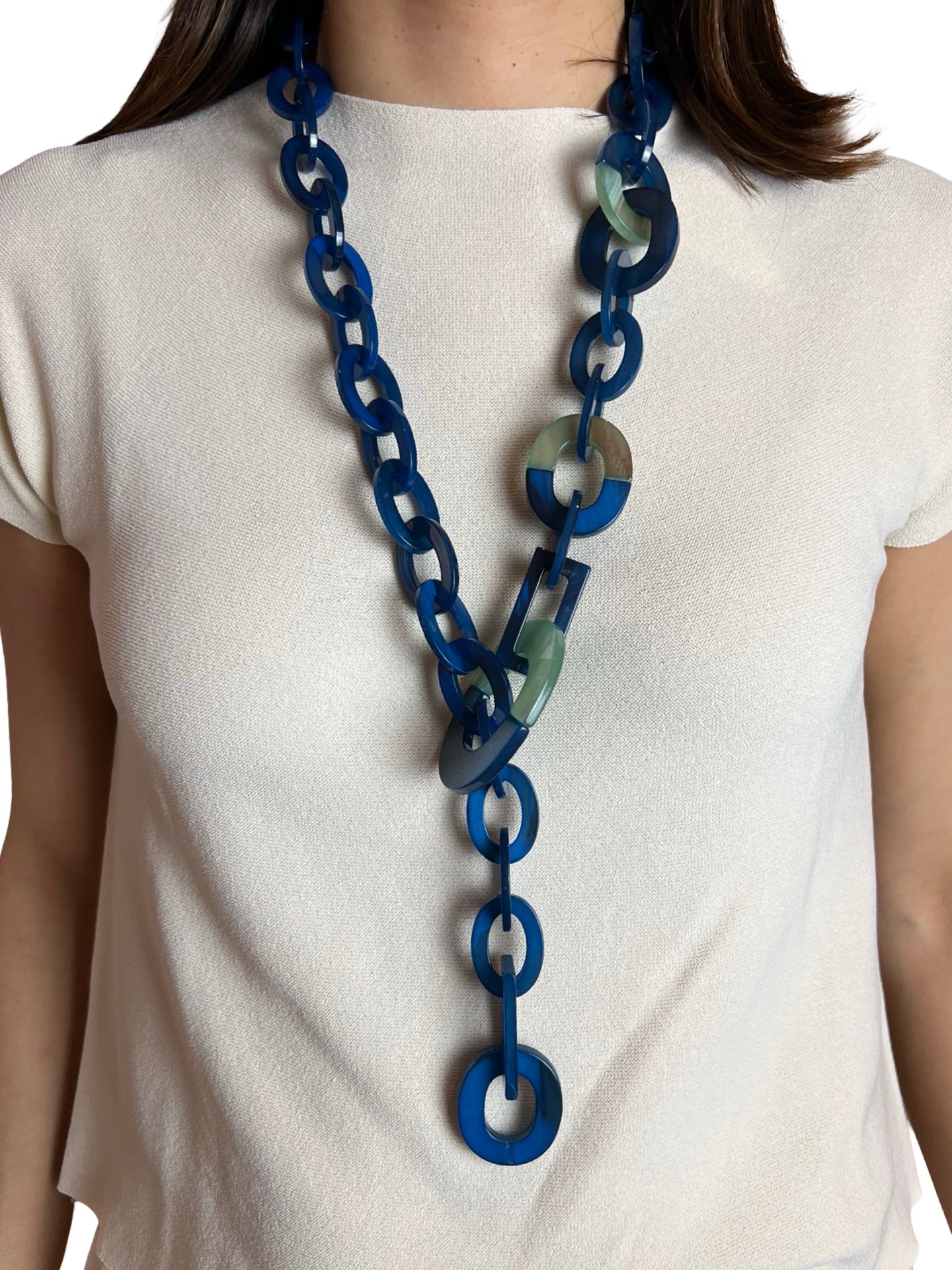 Collana Il Baco Da Seta Catene Blu