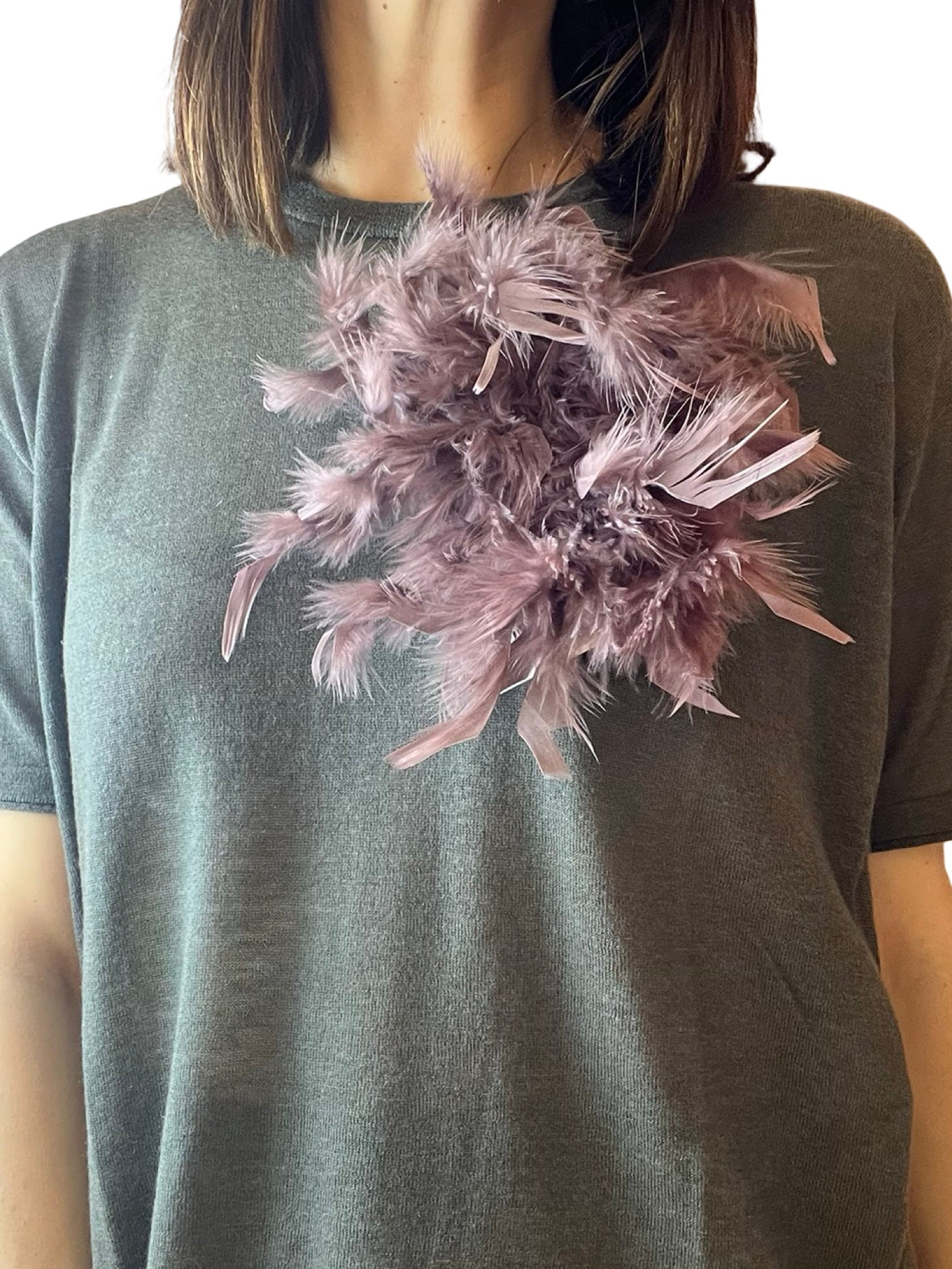 Spilla Il Baco Da Seta Piume nude scure