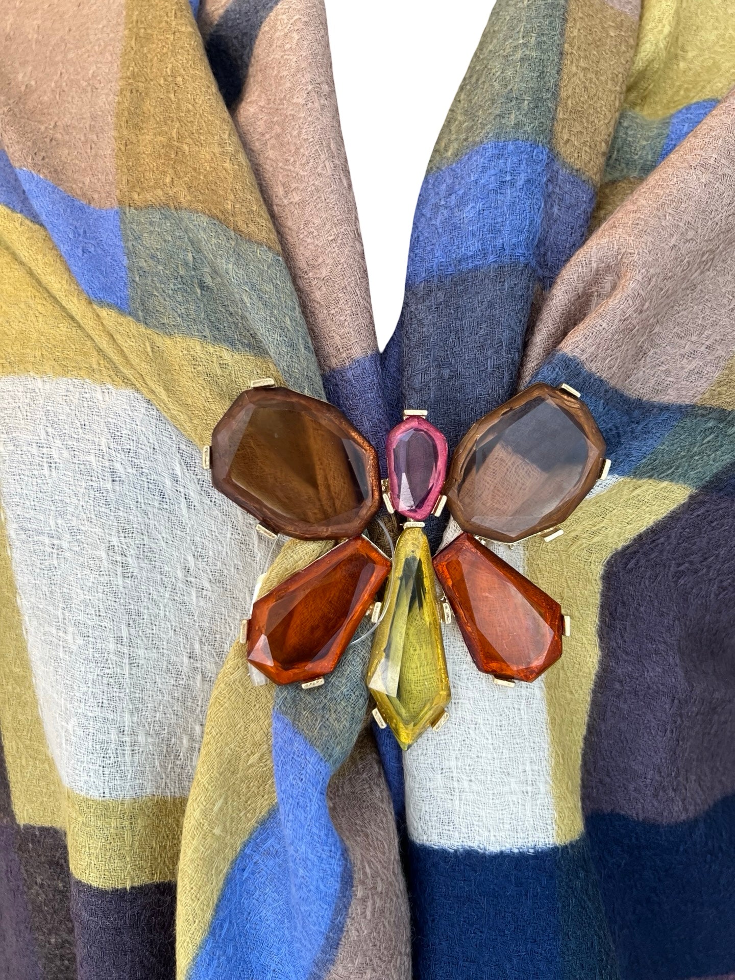 Broche Il Baco Da Seta Mariposa Cristales Naranja