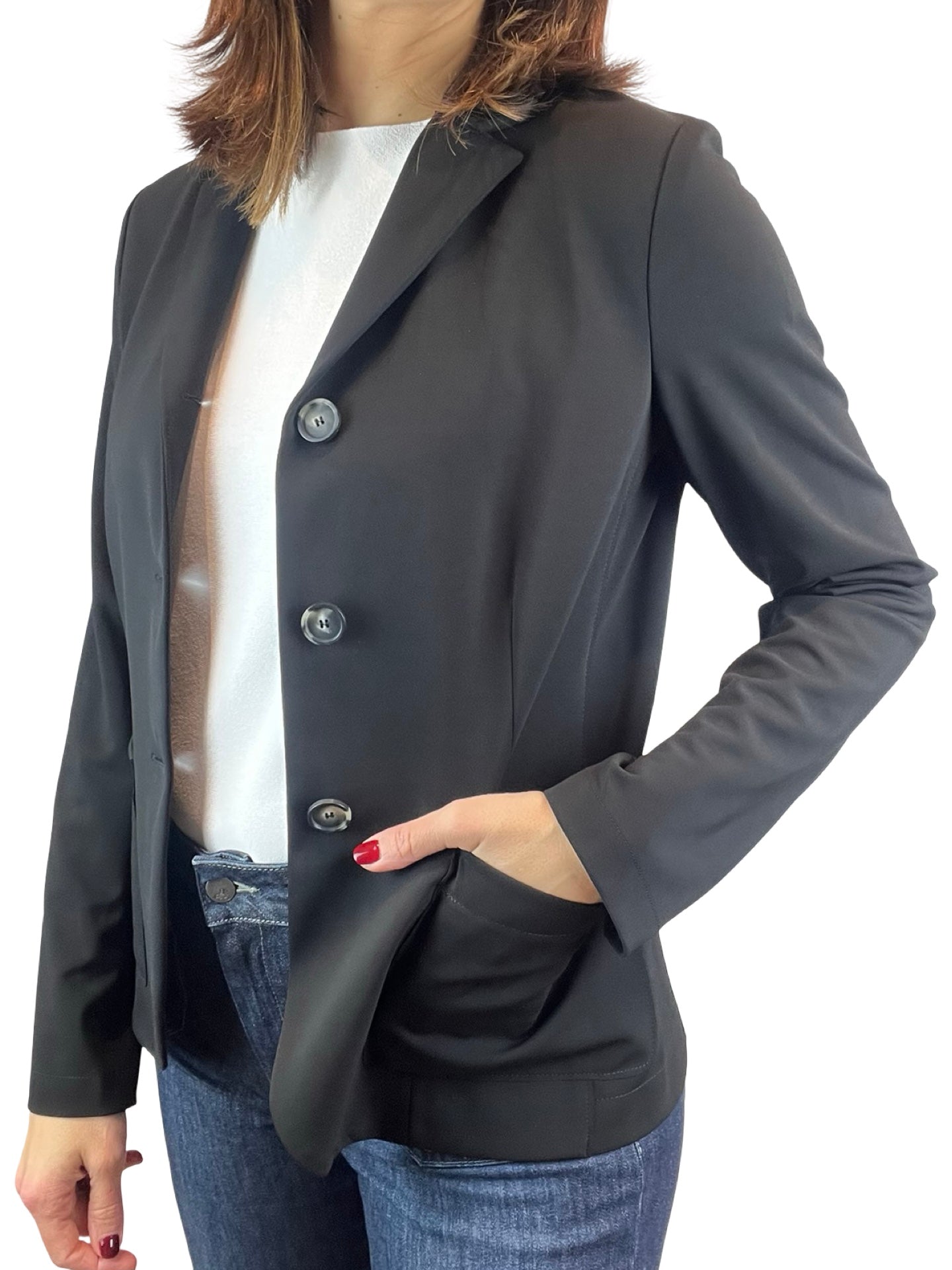 Blazer Harris Whar London Fitted Crepe Negra