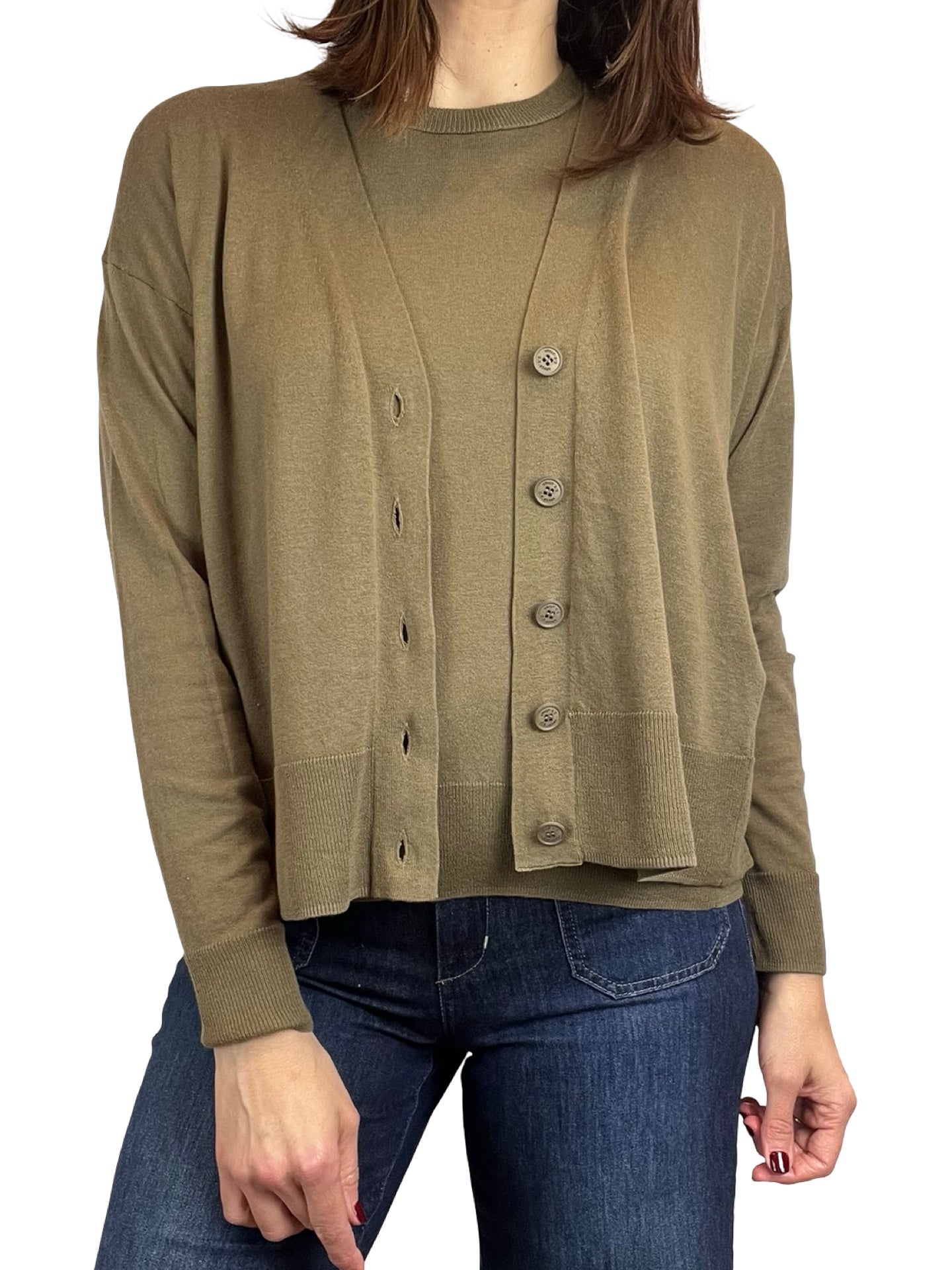 Cardigan Ct Plage Ancho Bolsillos