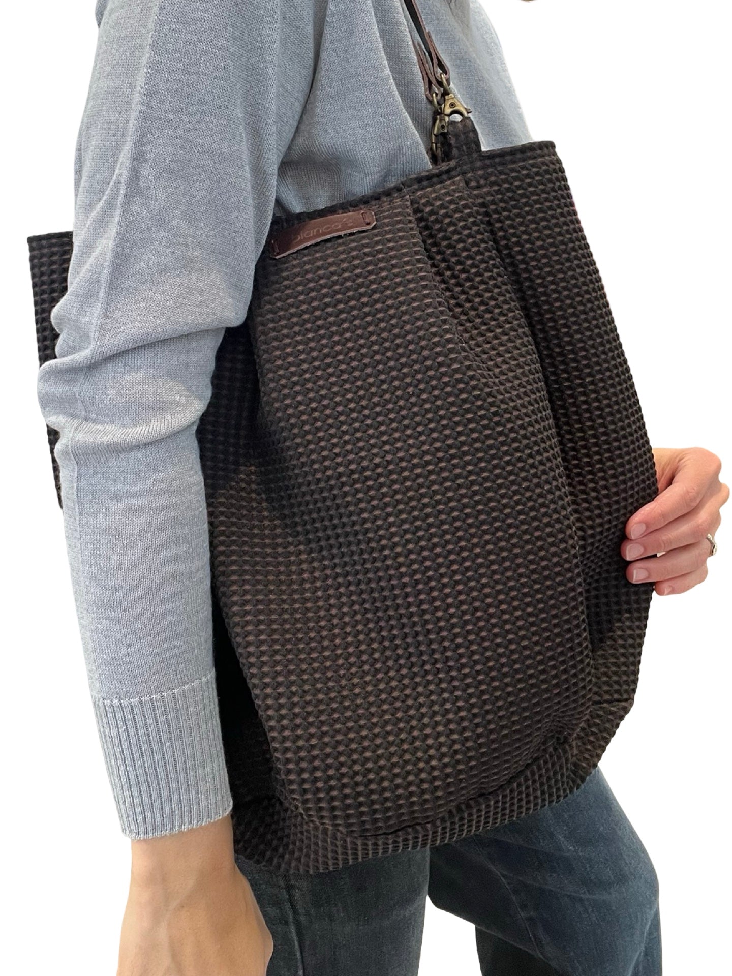 Biancas Petit sac en tissu à diamants marron