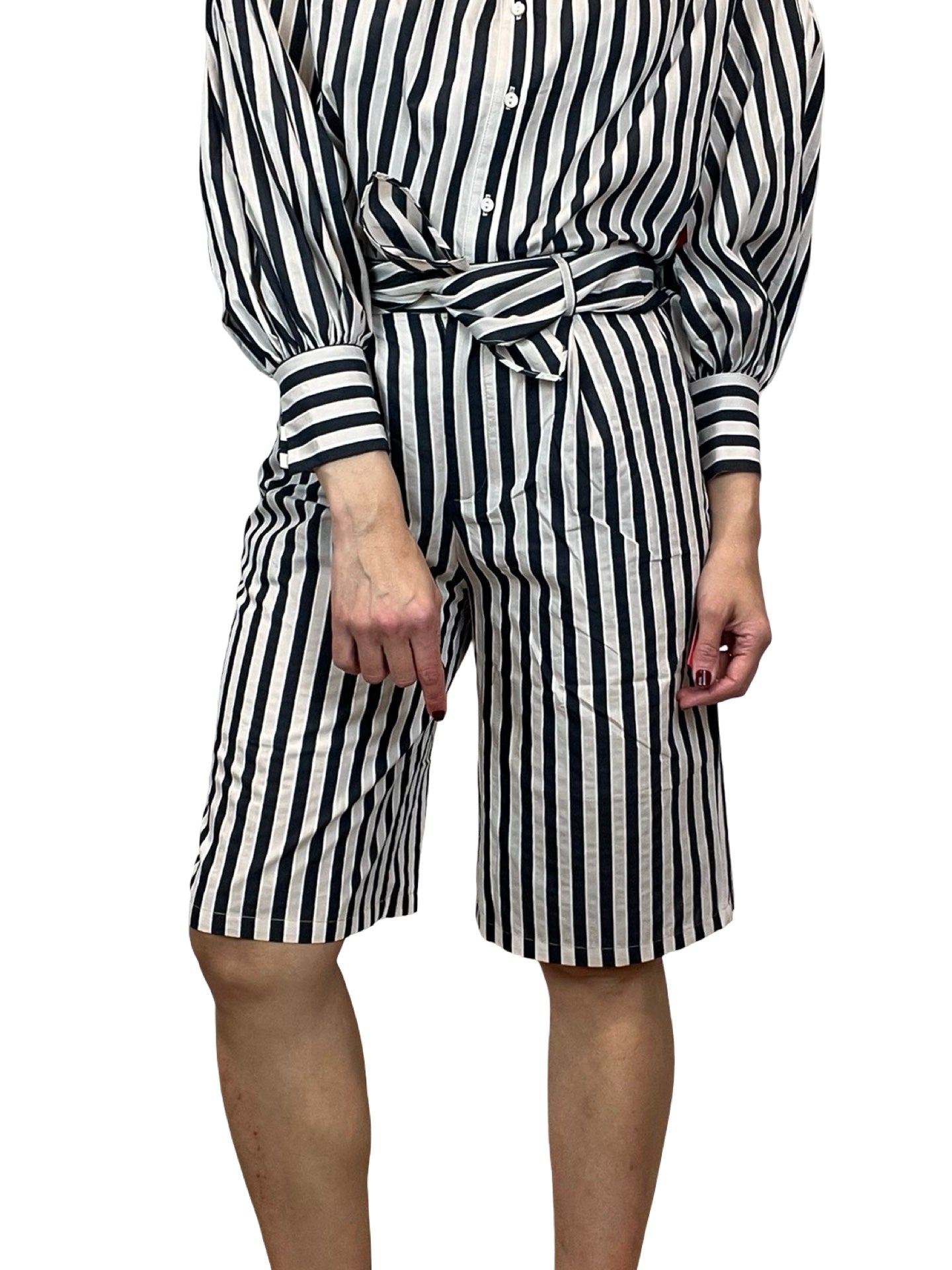 Camisa Paisie Rayas Cuello Plisado