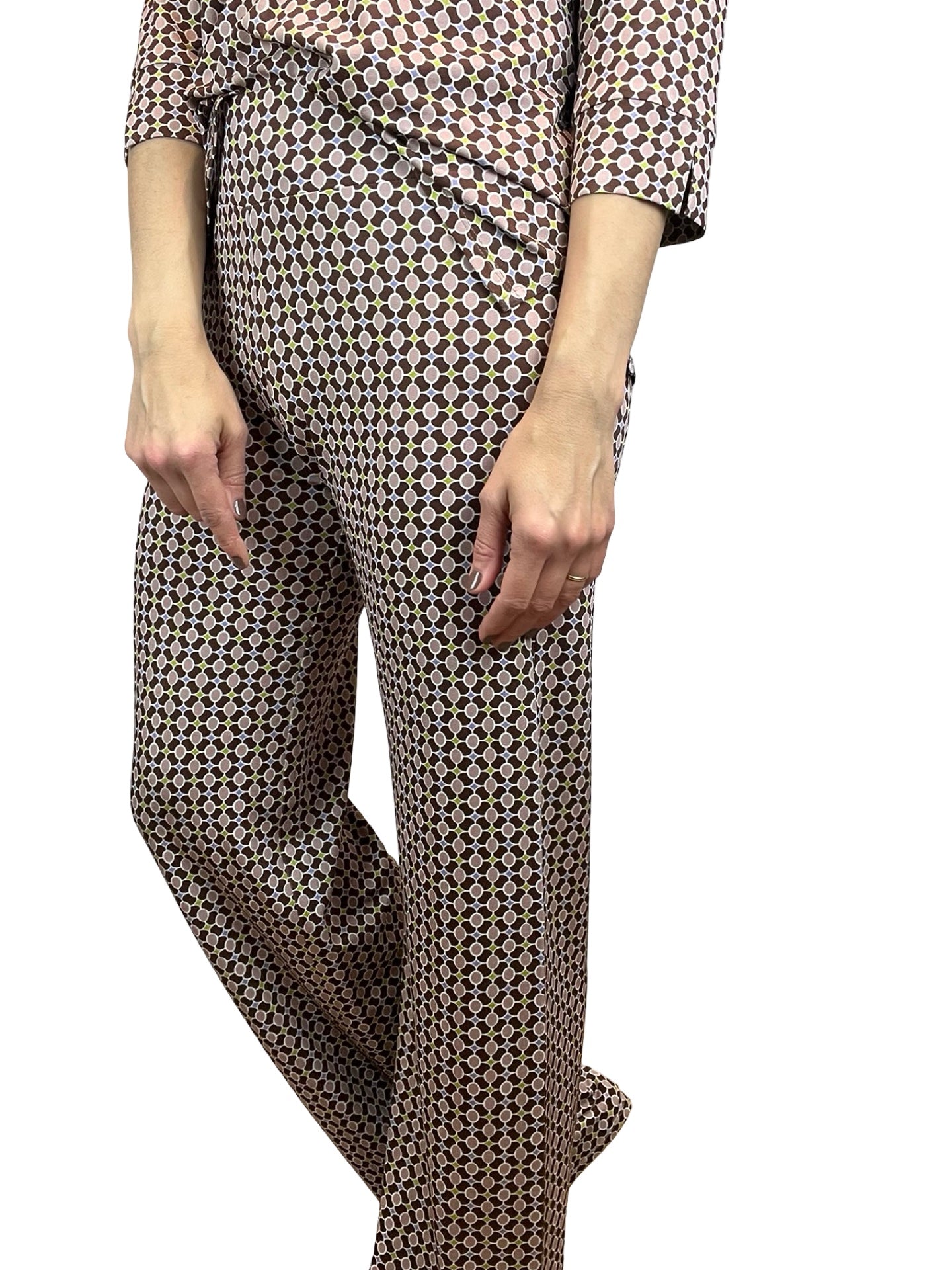 Pantaloni Monika Varga Cerchi Rombo Marrone