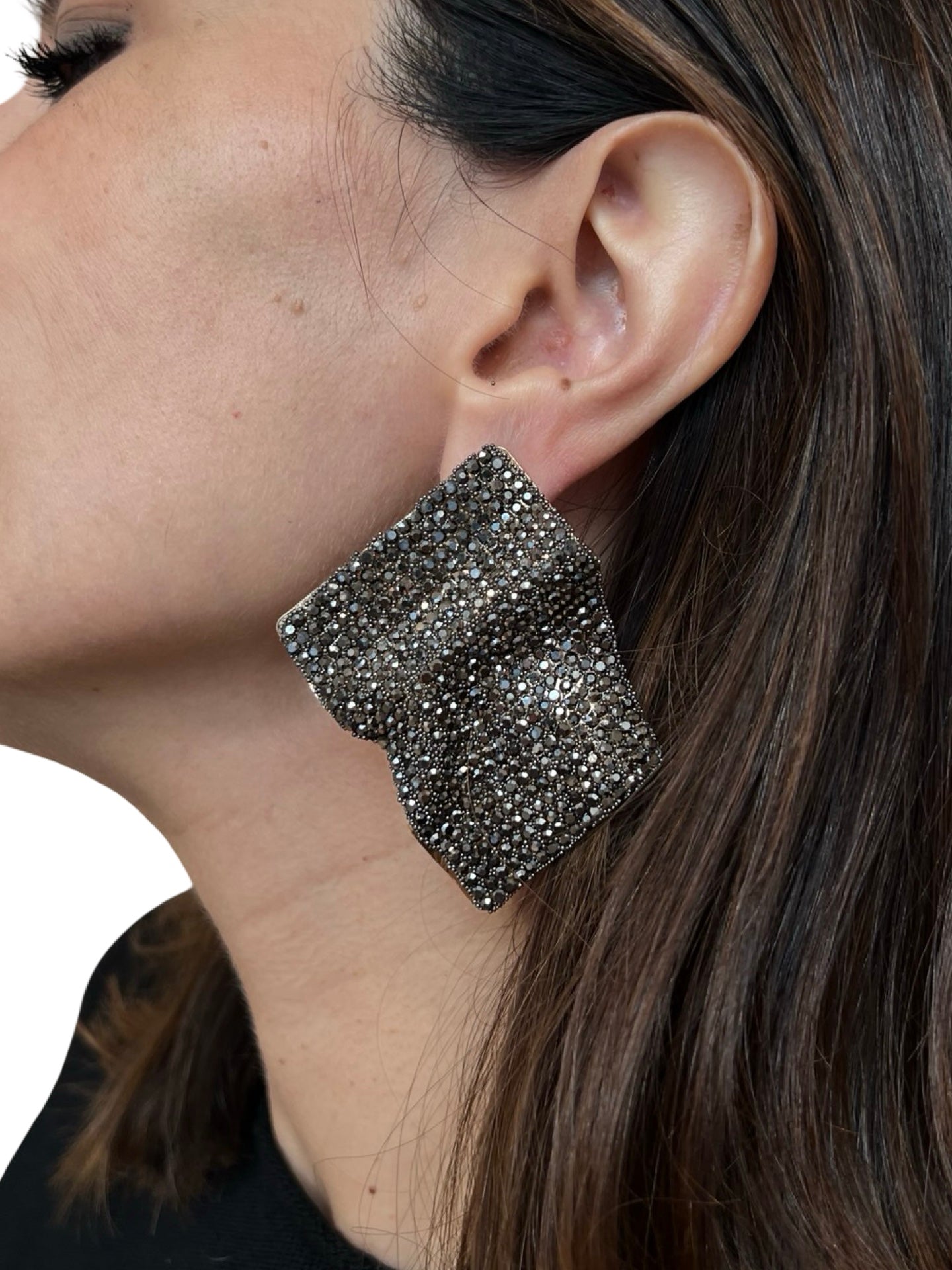 Earrings Il Baco Da Seta Gray Bright Rhombus