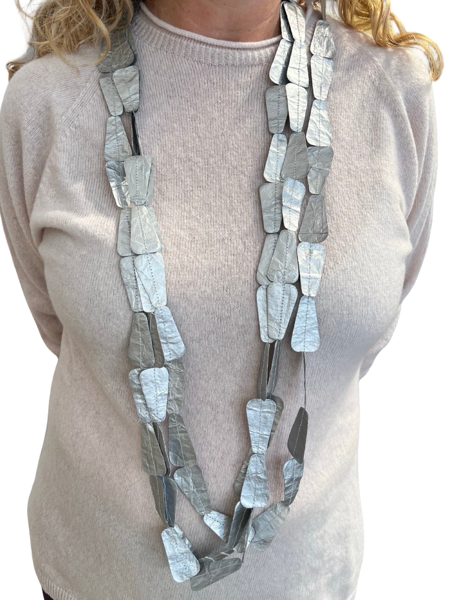 Collar Ana Hagopian Trap Metalic Plateado