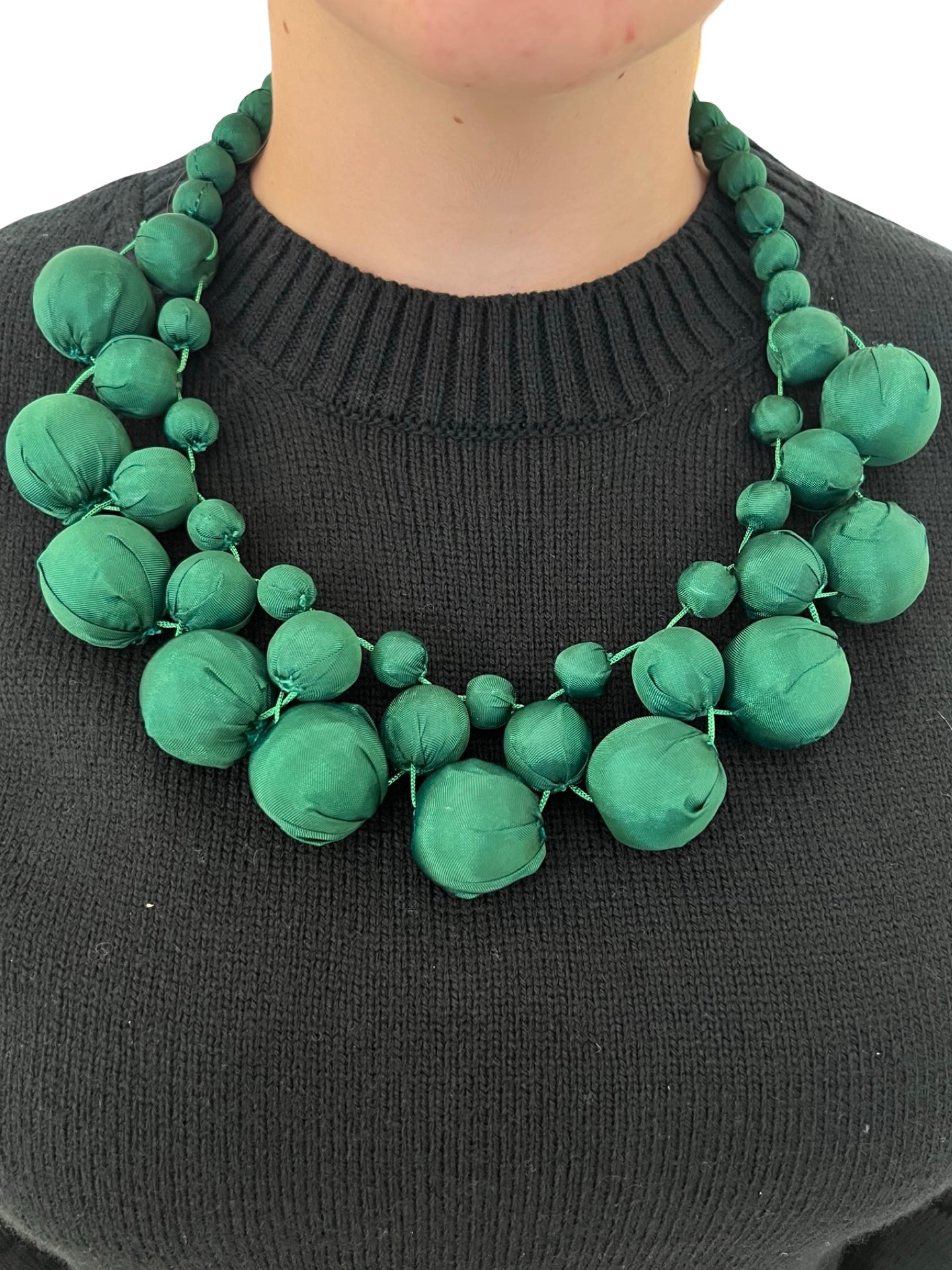 Collar Il Baco Da Seta Bolas De Seda Chefren Verde Botella