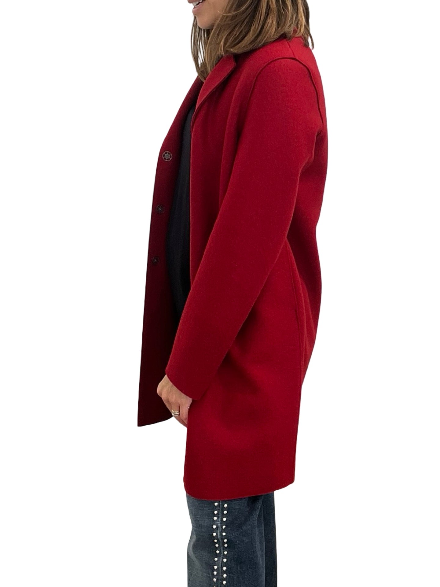 Harris Wharf London Pressed Coat Red