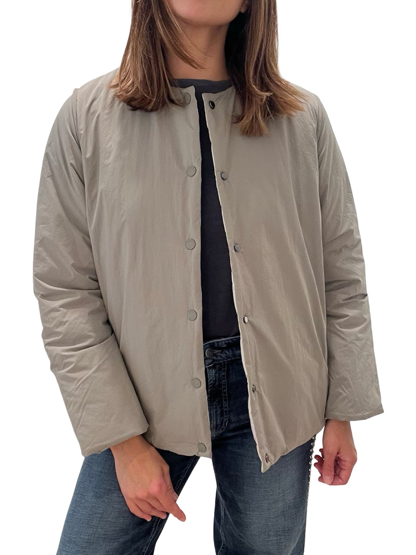 Chaqueta Ecoalf Plumas Bufanda Topo Reversible