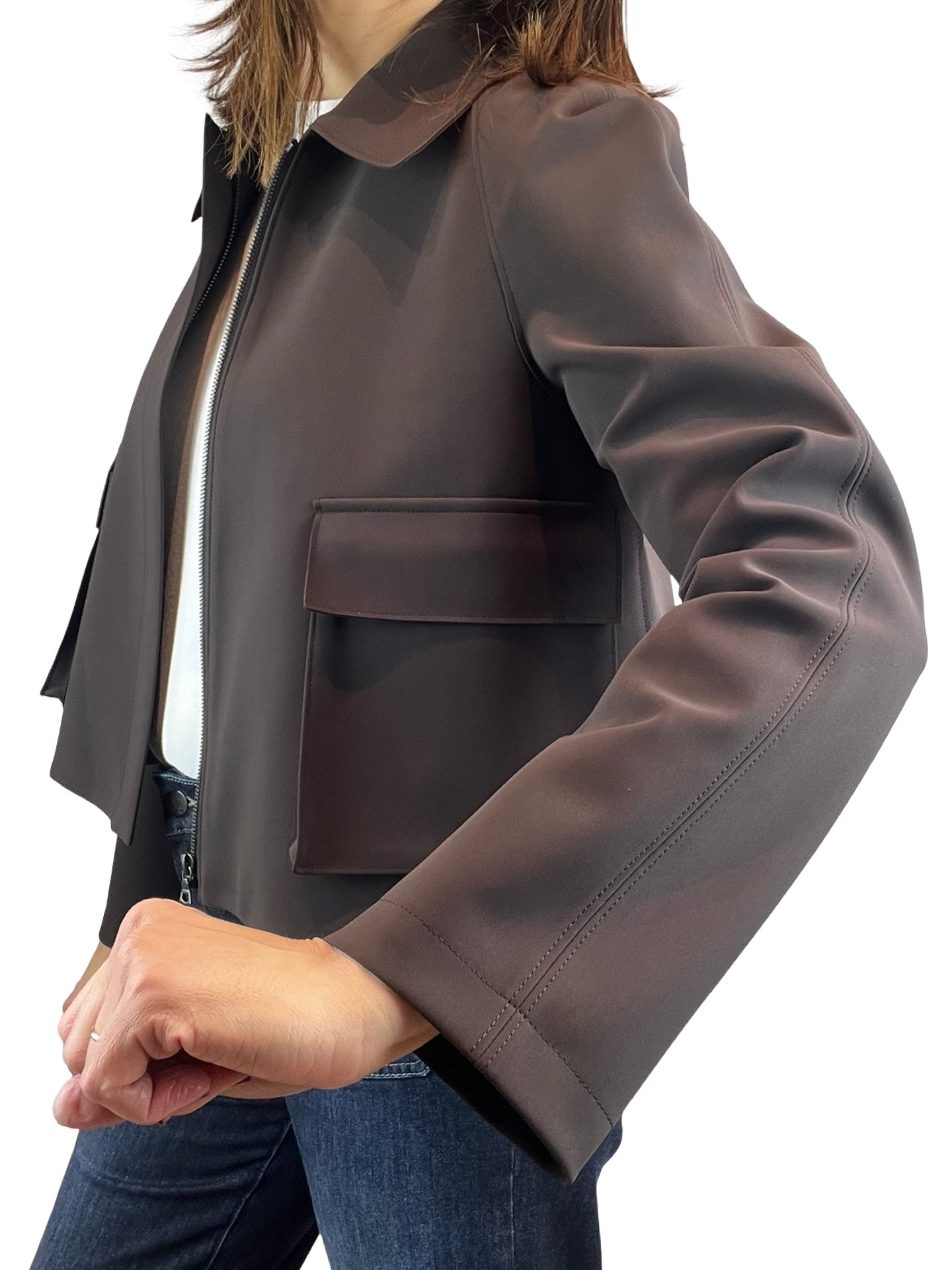 Cazadora Harris Warf London Cropped Raglan Marron