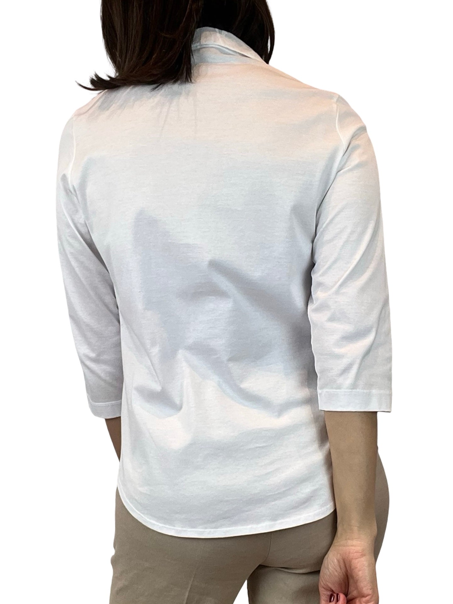 Camisa Whyci Milano Manga Francesa Bordada