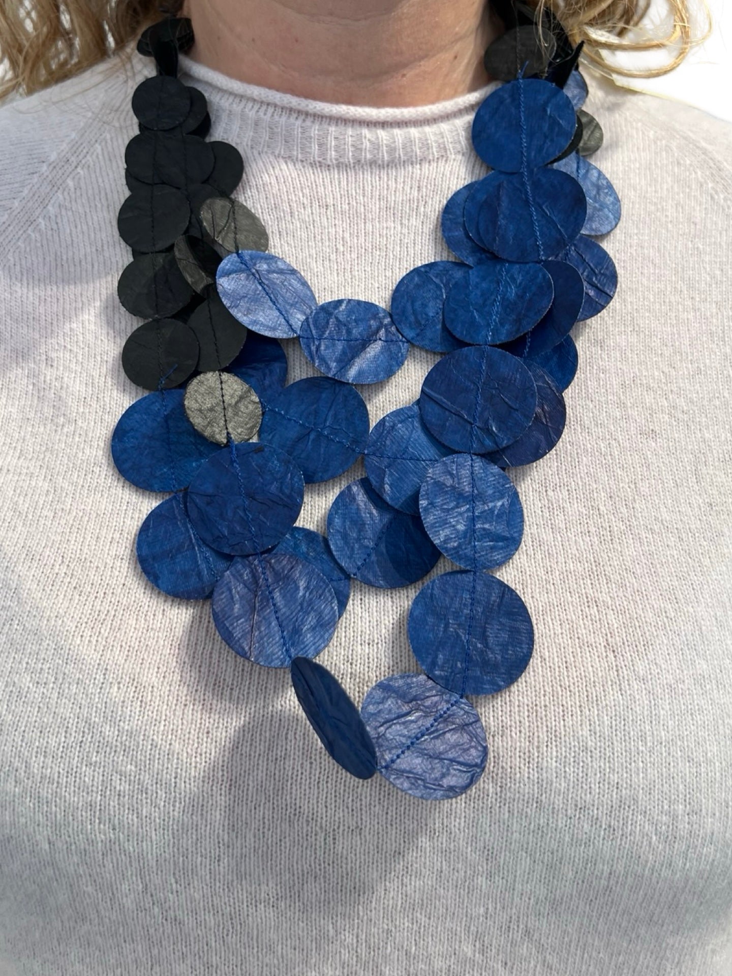 Ana Hagopian Dot Neck Blue and Black Necklace