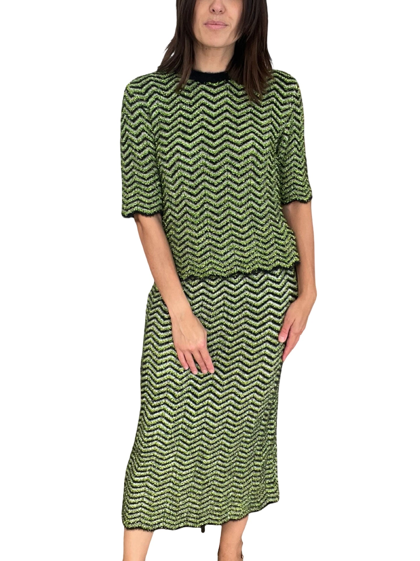 Akep Lurex Green Skirt
