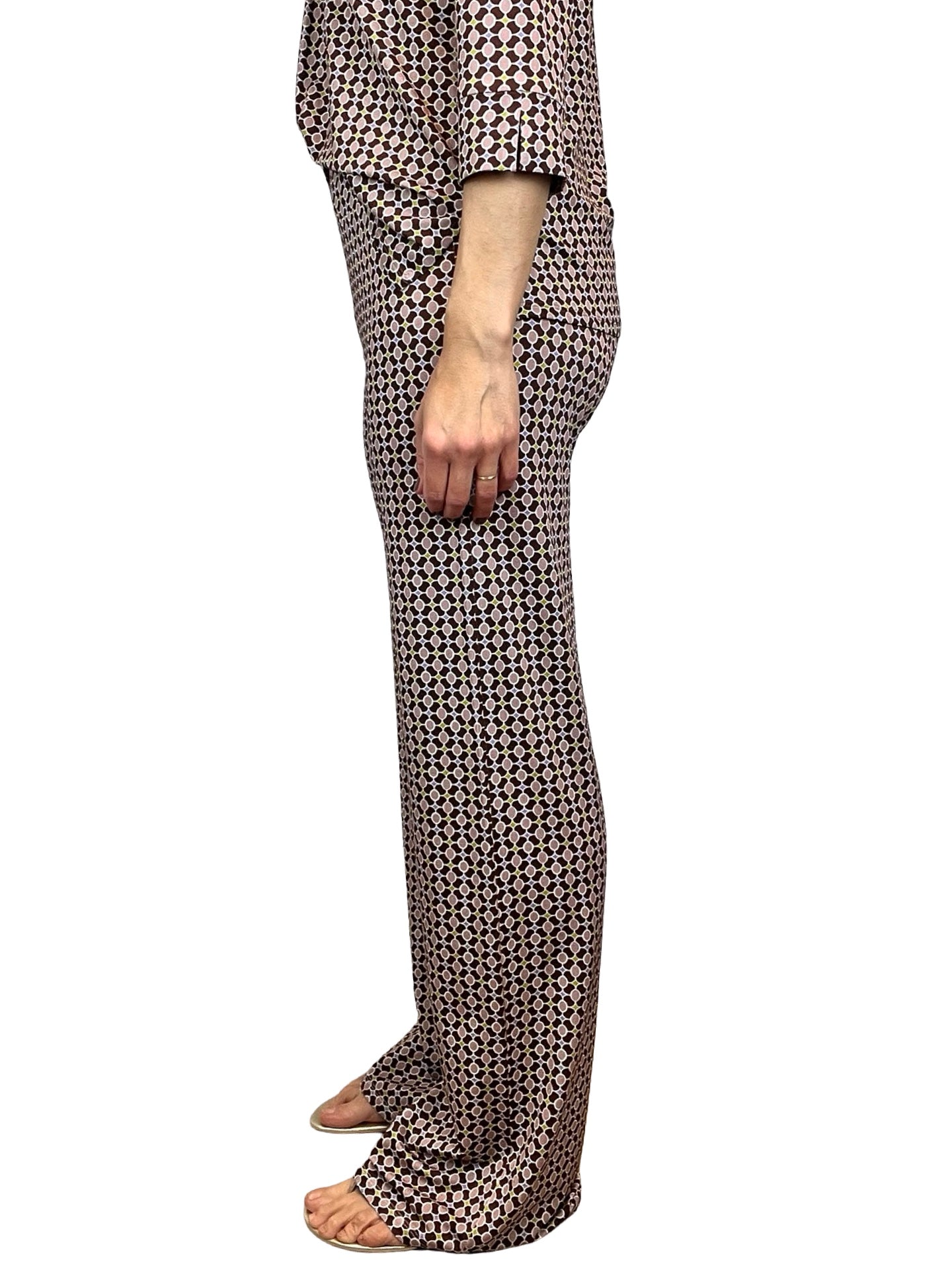 Pantaloni Monika Varga Cerchi Rombo Marrone