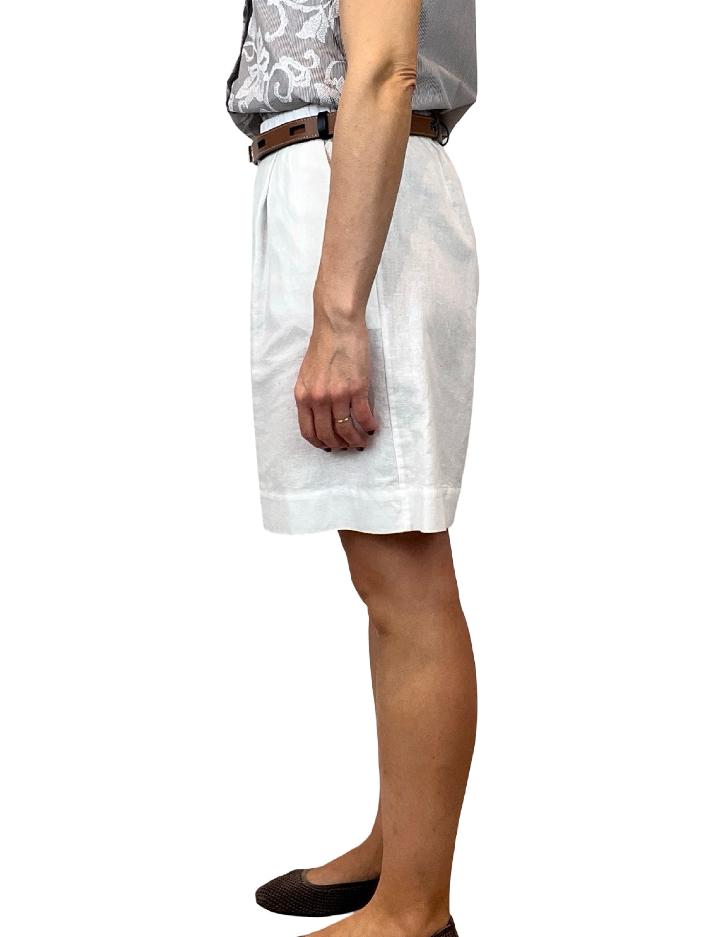 Whyci Milano Pantaloncini in lino tinta unita