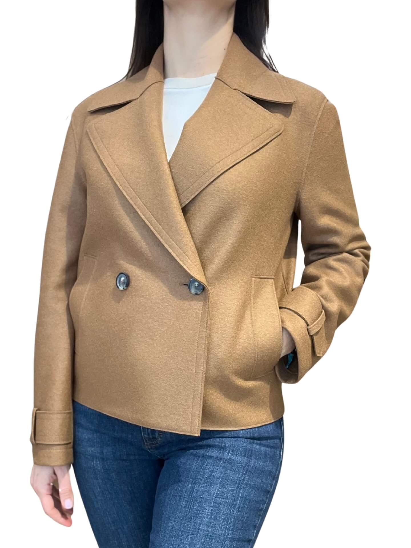 Chaqueta Harris Wharf London Cruzada Corta Lana Toffe