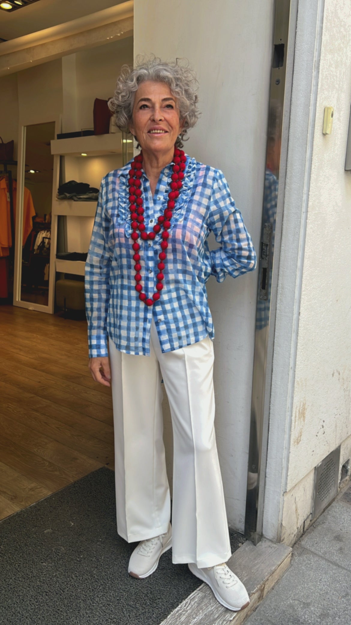 Collier il Baco Da Seta Boules de soie rouge maxi