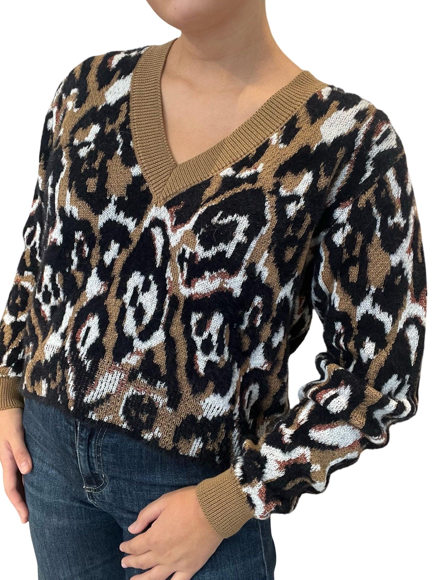 Akep Print Brown Sweater
