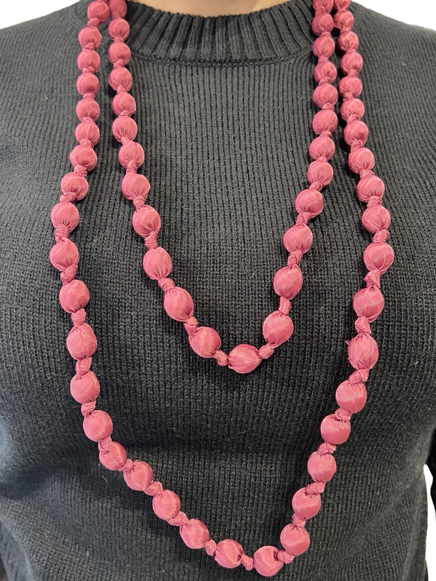 Collar Il Baco Da Seta Bolas De Seda Ciruela