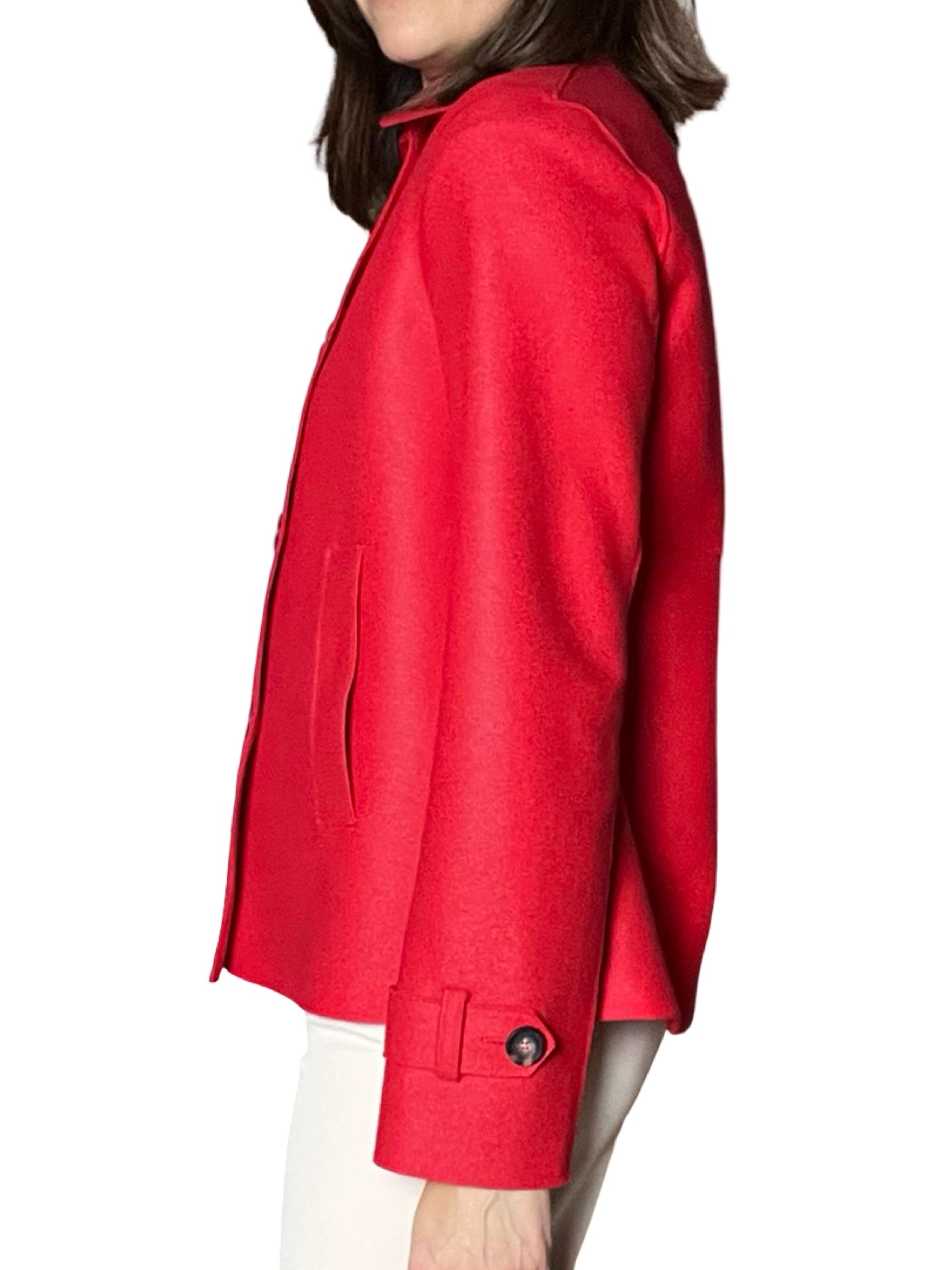 Harris Wharf London Trench Red Wool Jacket