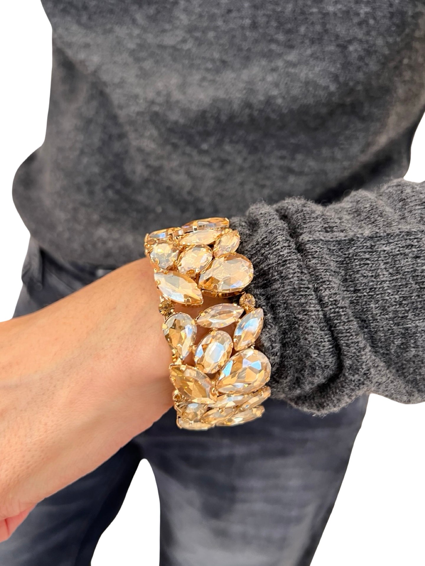 Pulsera Il Baco Da Seta metal Cristales Dorado