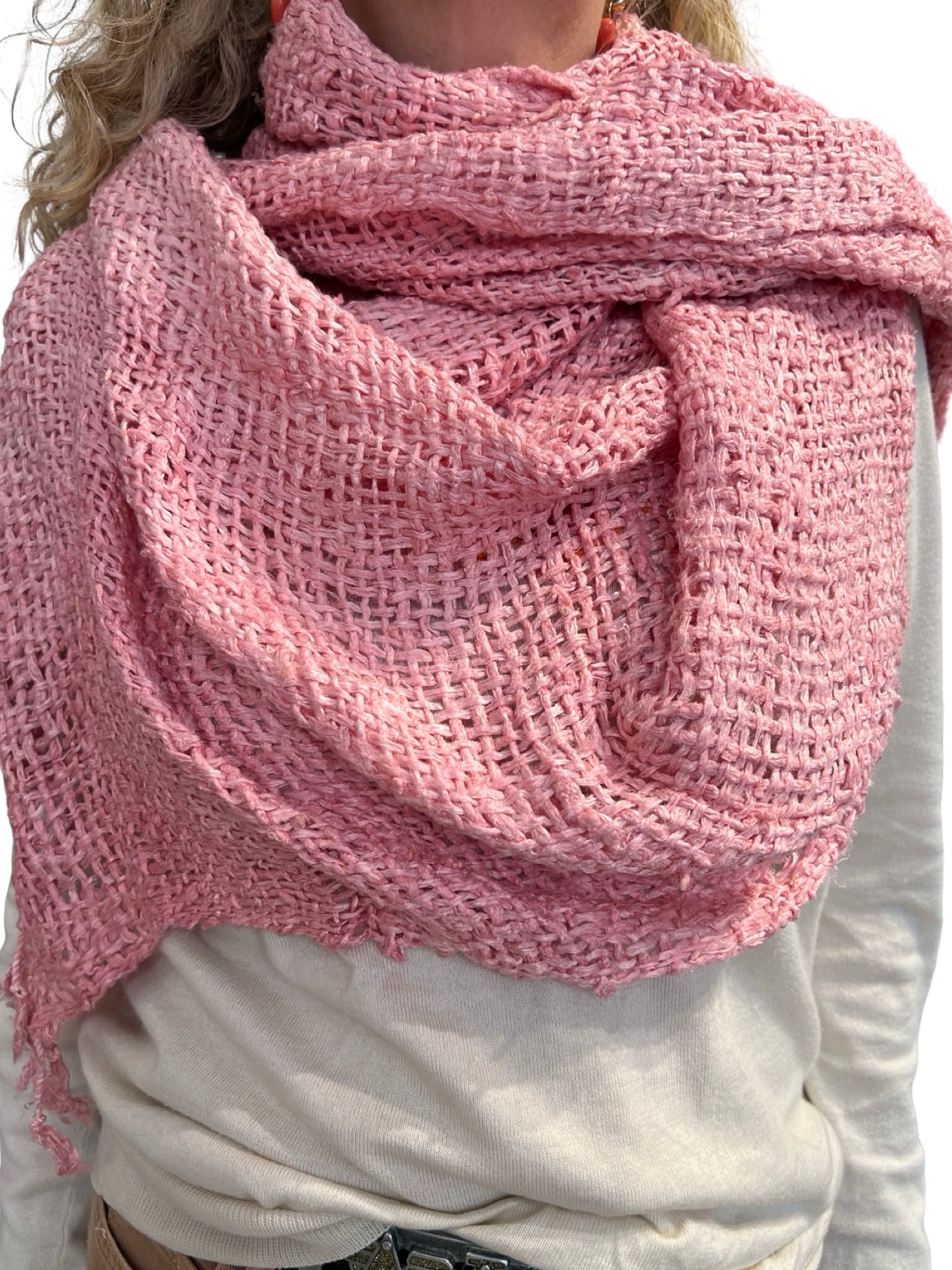 Écharpe Il Baco Da Seta Soie Rose