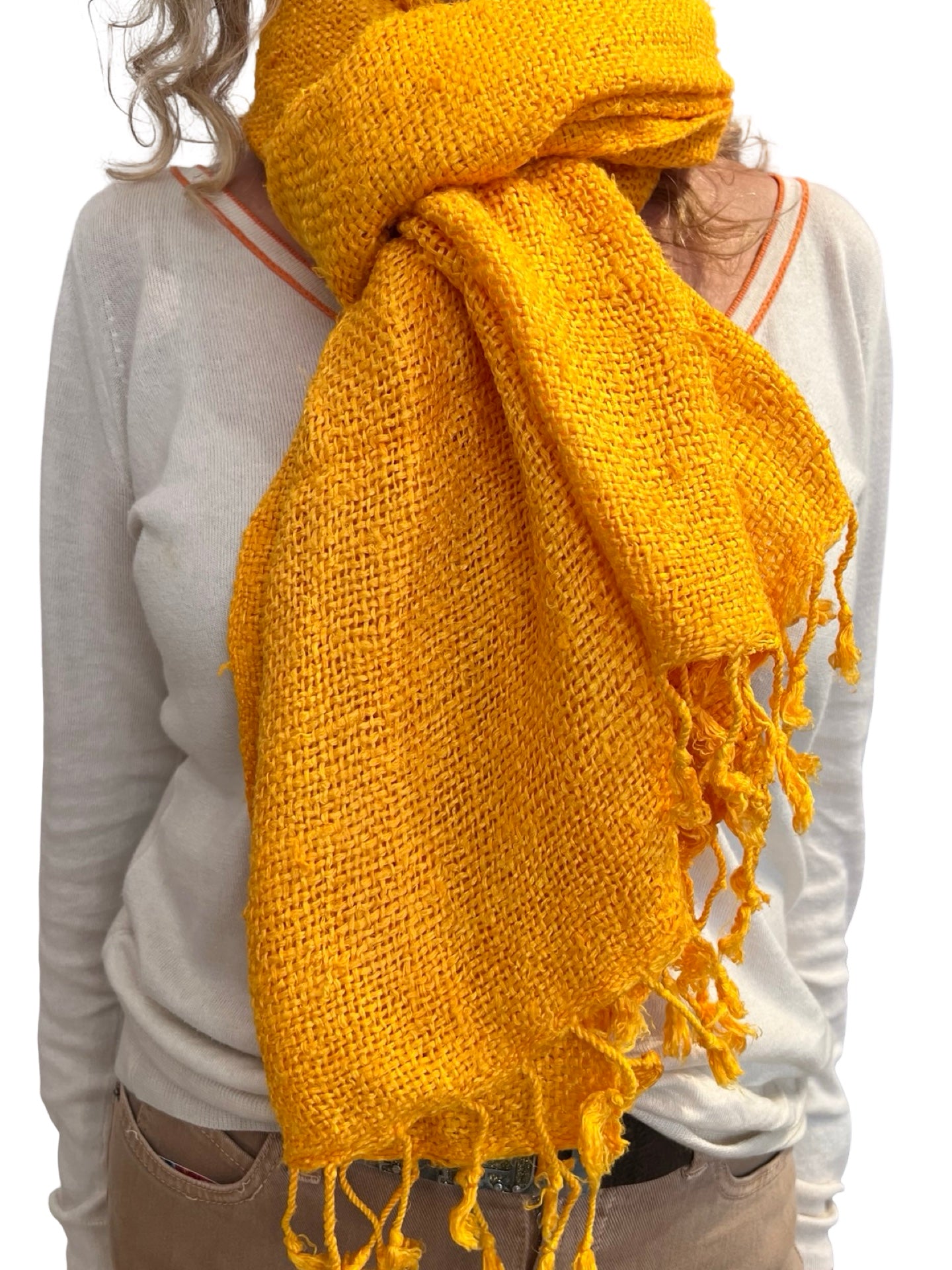 Écharpe Il Baco Da Seta Soie jaune